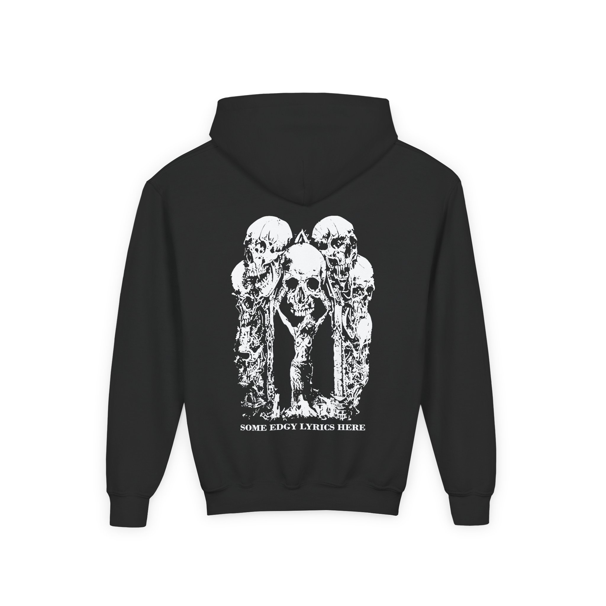 Paleface Swiss Edgy Halloween Youth Heavy Blend Hooded Sweatshirt - Image 2