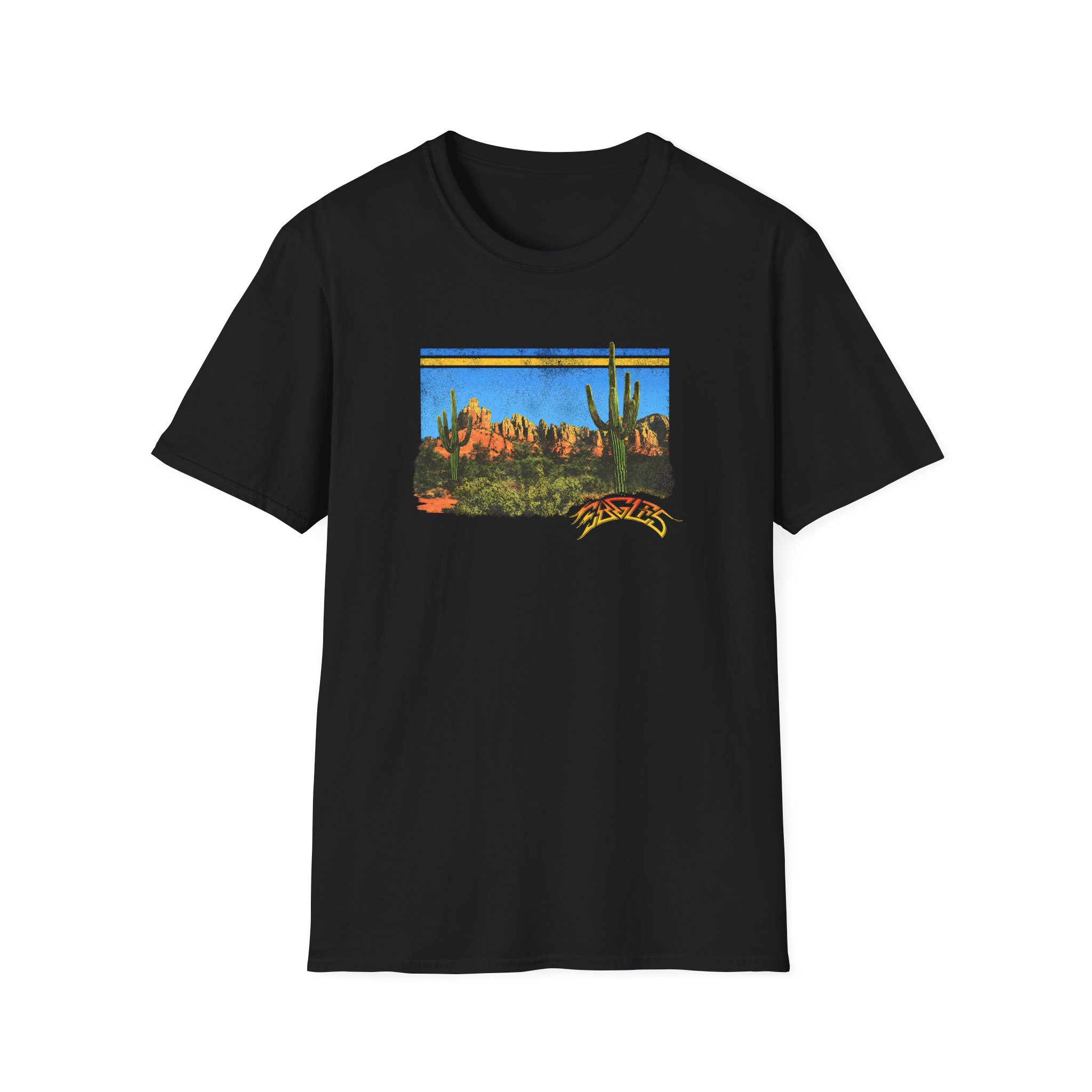 The Eagles Peaceful Easy Feeling Desert Unisex Softstyle T-Shirt - Image 3