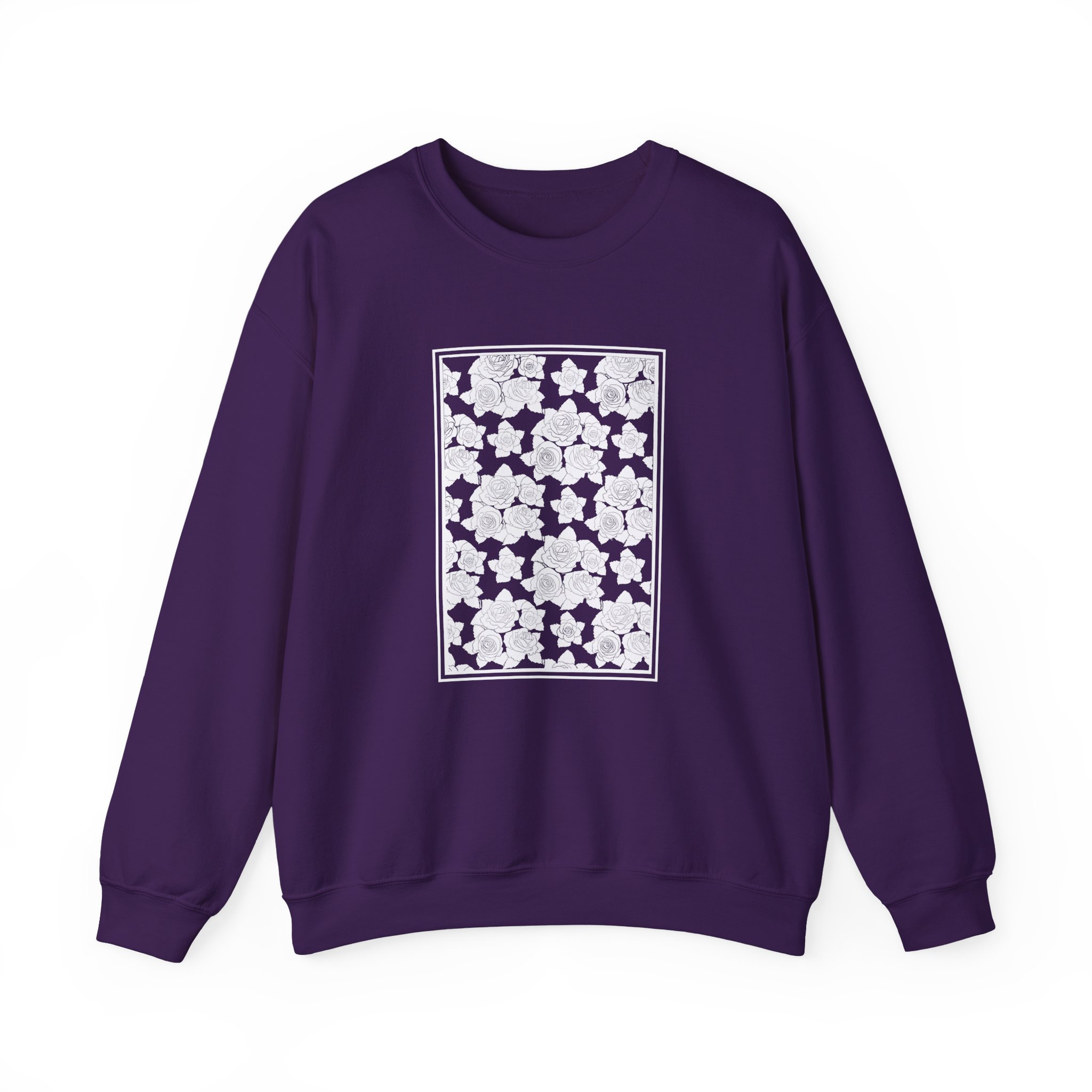 Smoke Floral Unisex Heavy Blend™ Crewneck Sweatshirt - Image 15
