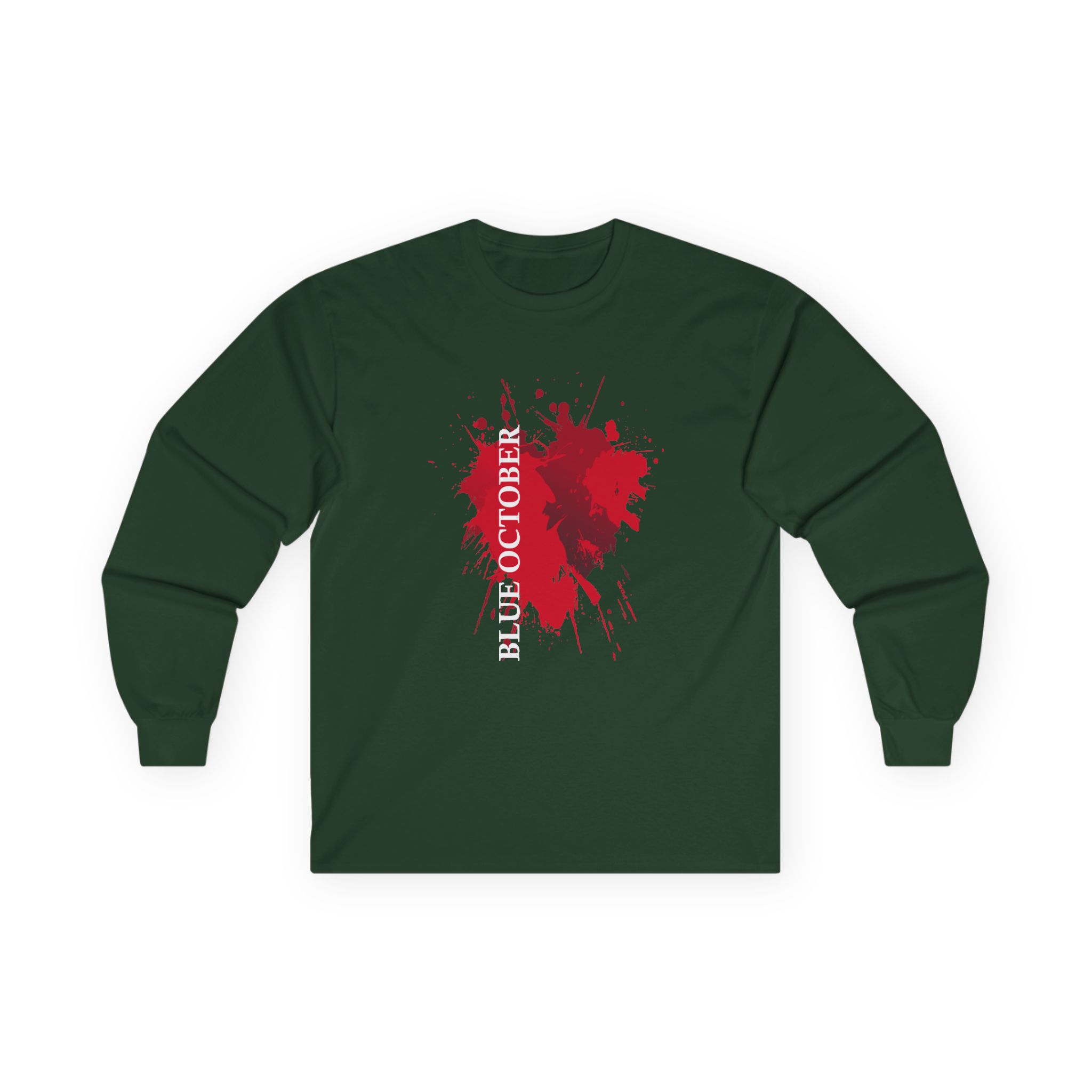 Blue October Splatter Heart Unisex Ultra Cotton Long Sleeve Tee - Image 3