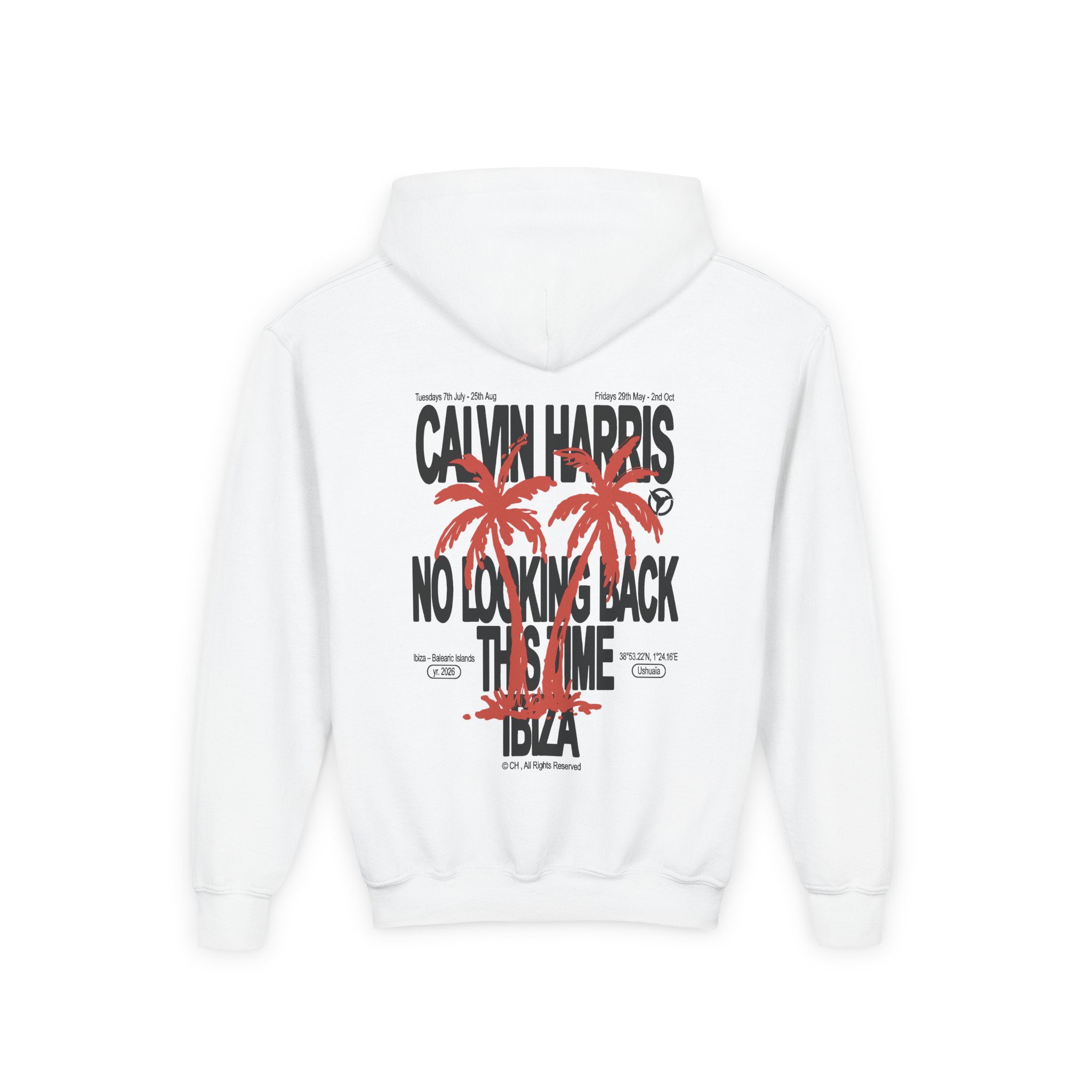Youth Calvin Harris Ecru Palm Heavy Blend Hooded Sweatshirt - Image 2