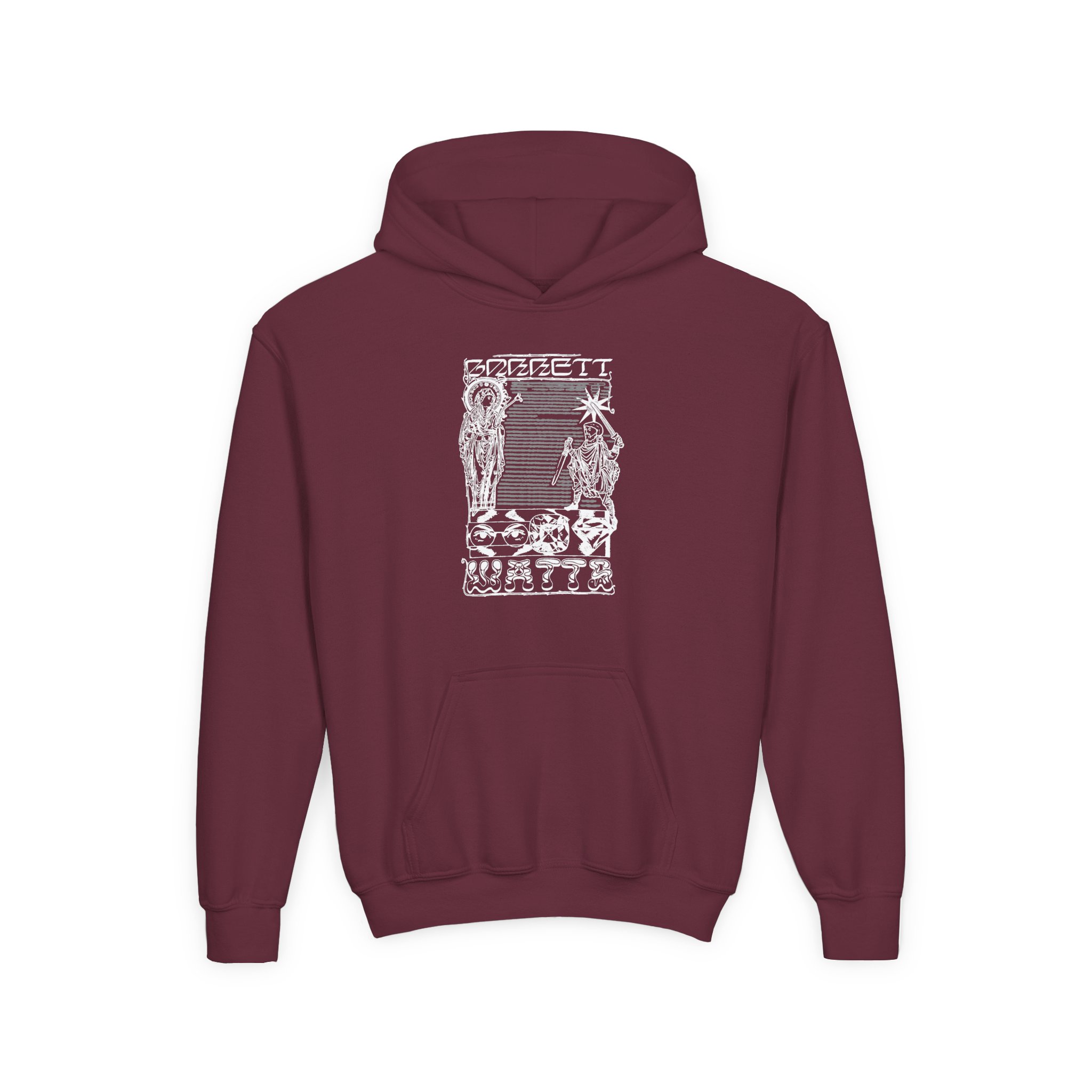 Garrett Watts Youth Heavy Blend Hooded Sweatshirt - Image 3