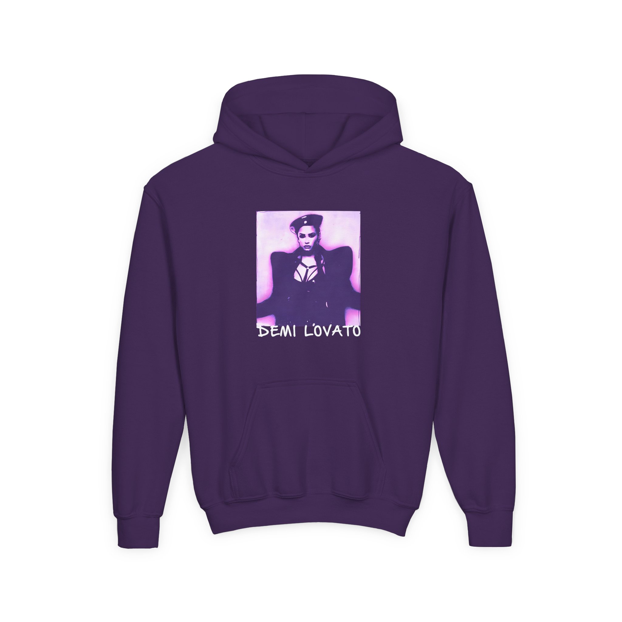 D L Lilac Gradient Photo Youth Heavy Blend Hooded Sweatshirt - Image 11