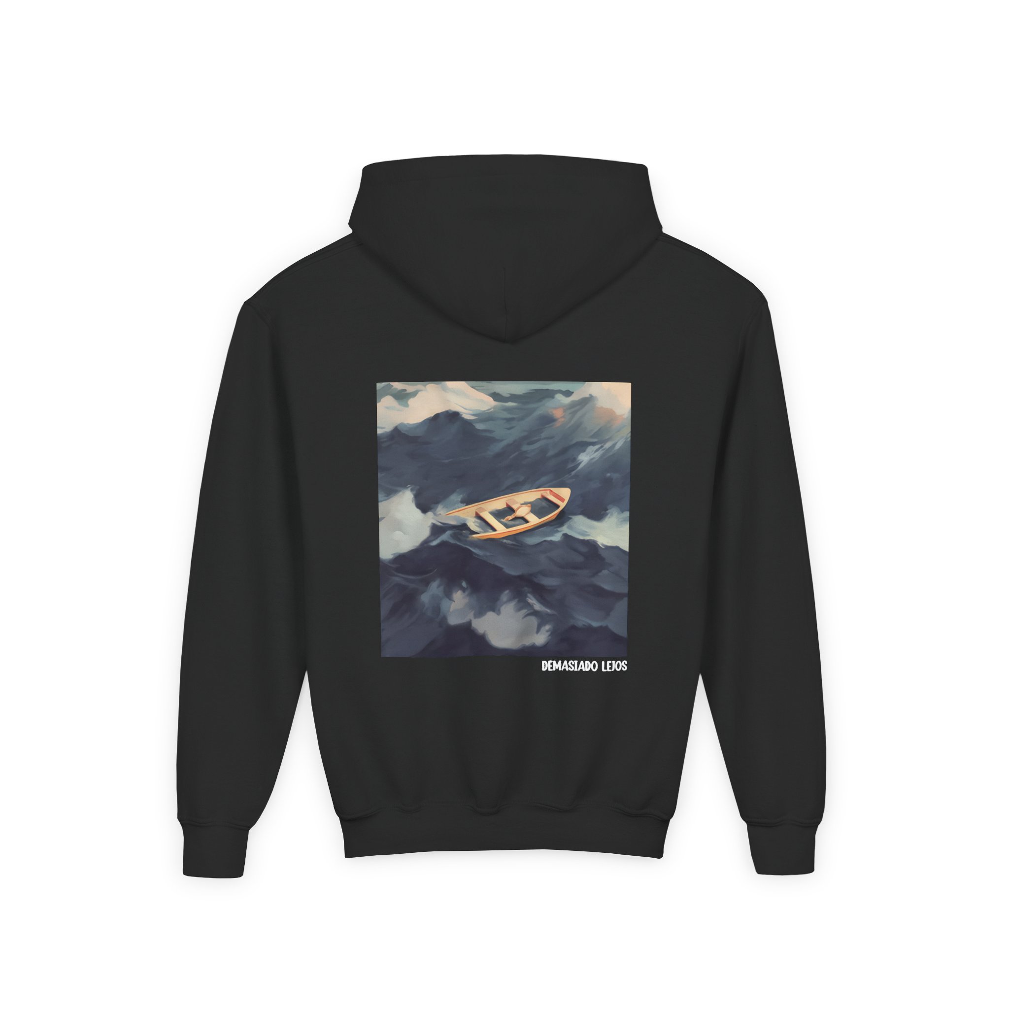 Morat A dark, shadowy vigilante Youth Heavy Blend Hooded Sweatshirt - Image 2