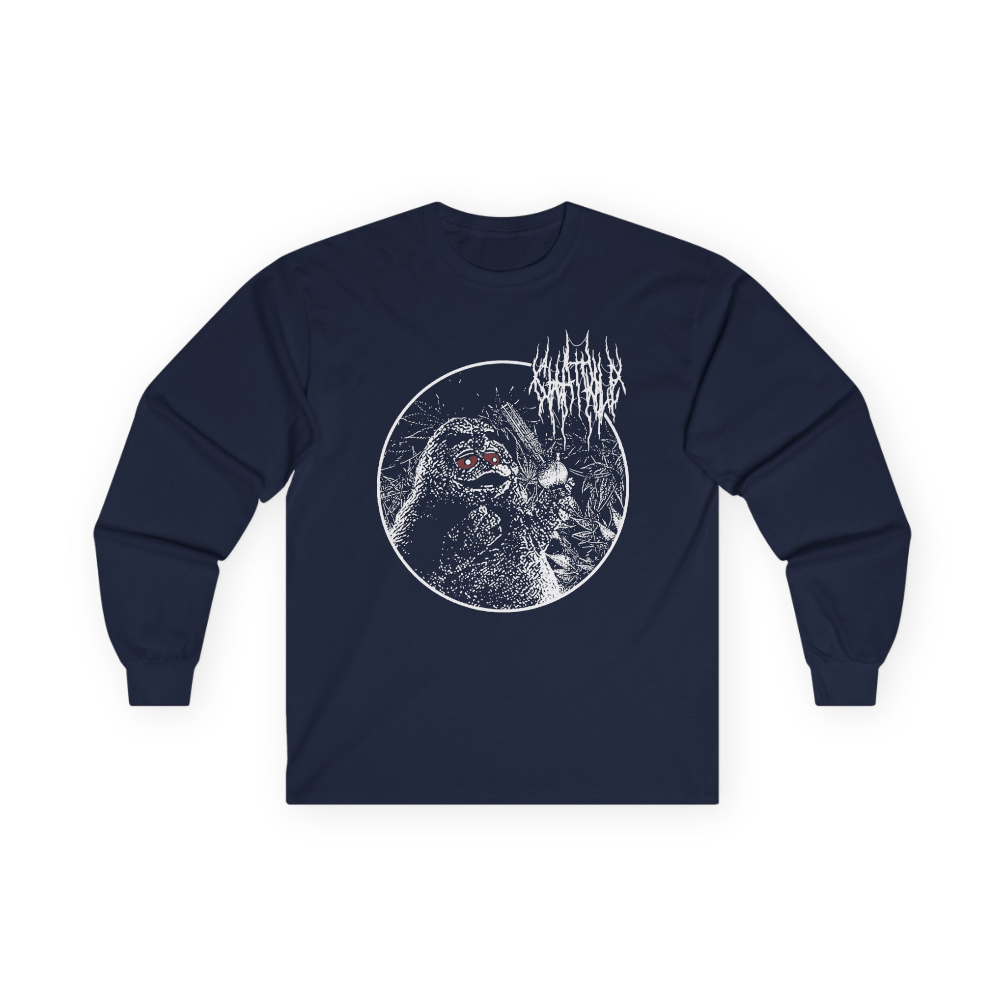 Chat Pile Grim Guy Smoking Weed Unisex Ultra Cotton Long Sleeve Tee - Image 9