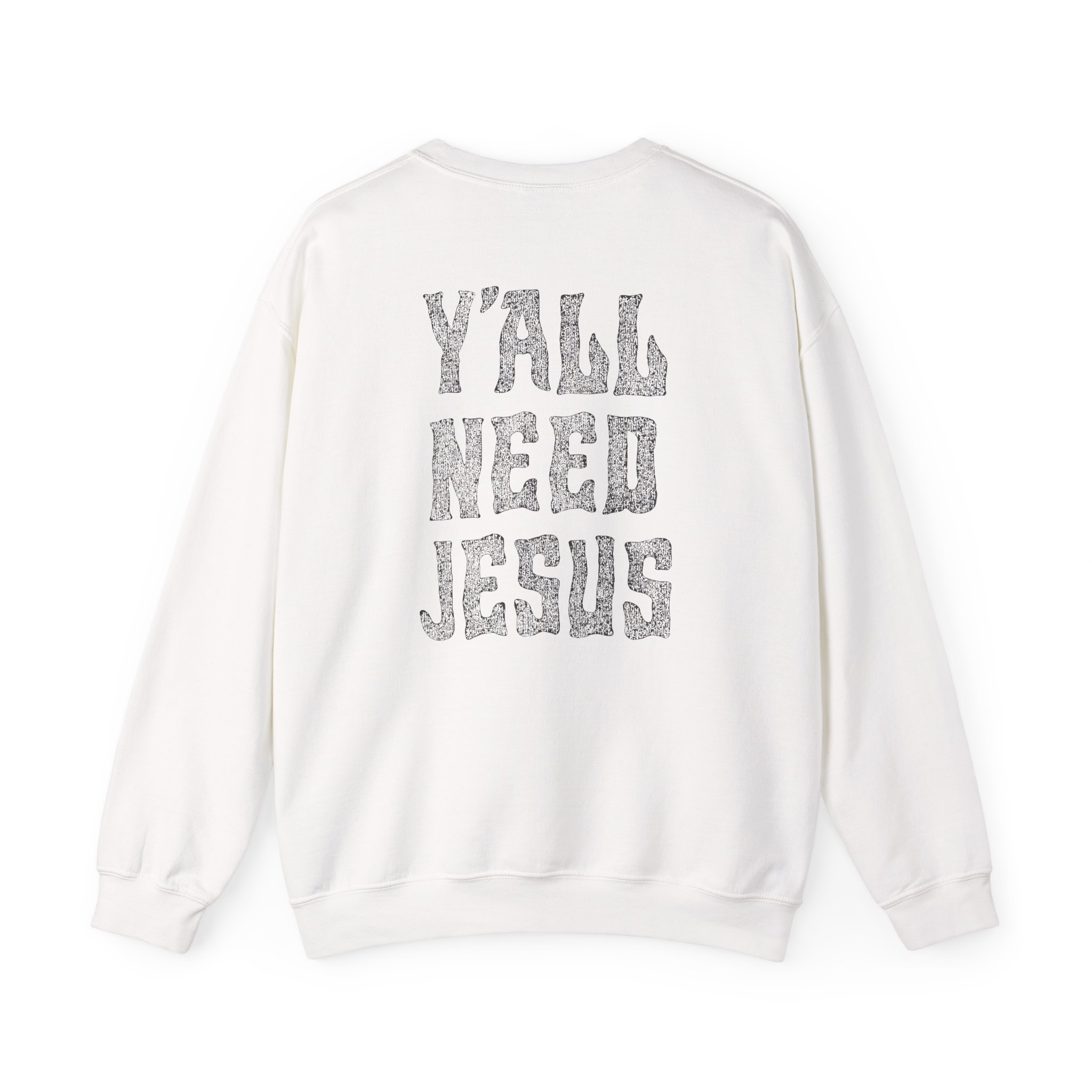 Hd Y'all Need Jesus Woven Patch Unisex Heavy Blend™ Crewneck Sweatshirt - Image 4