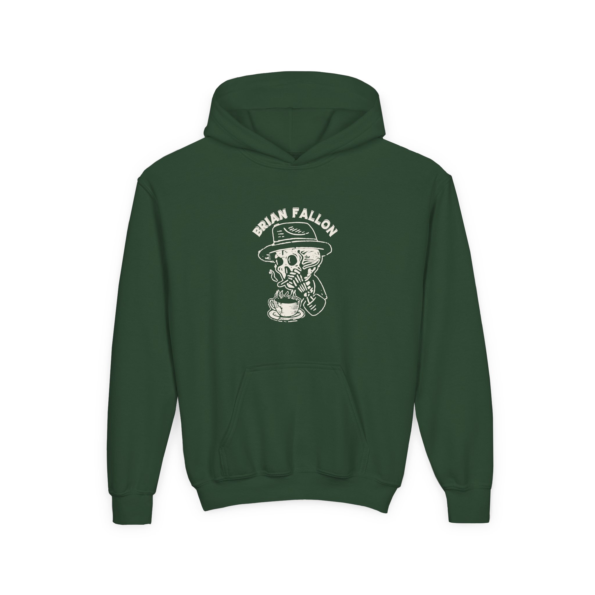 Brian Fallon Smoking Skeleton Youth Heavy Blend Hooded Sweatshirt - Image 5