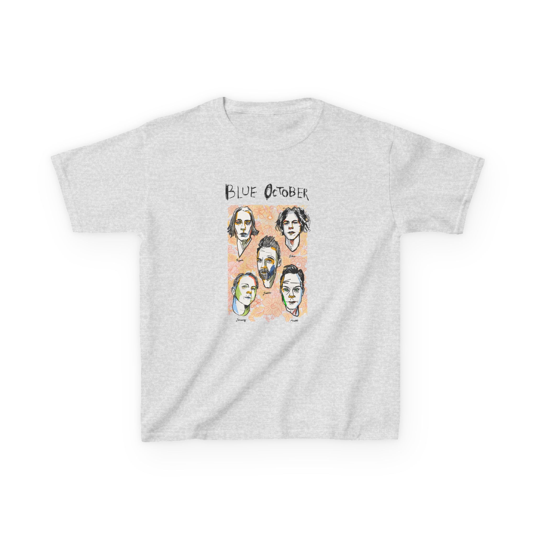 Blue October Caricature Kids Heavy Cotton™ Tee