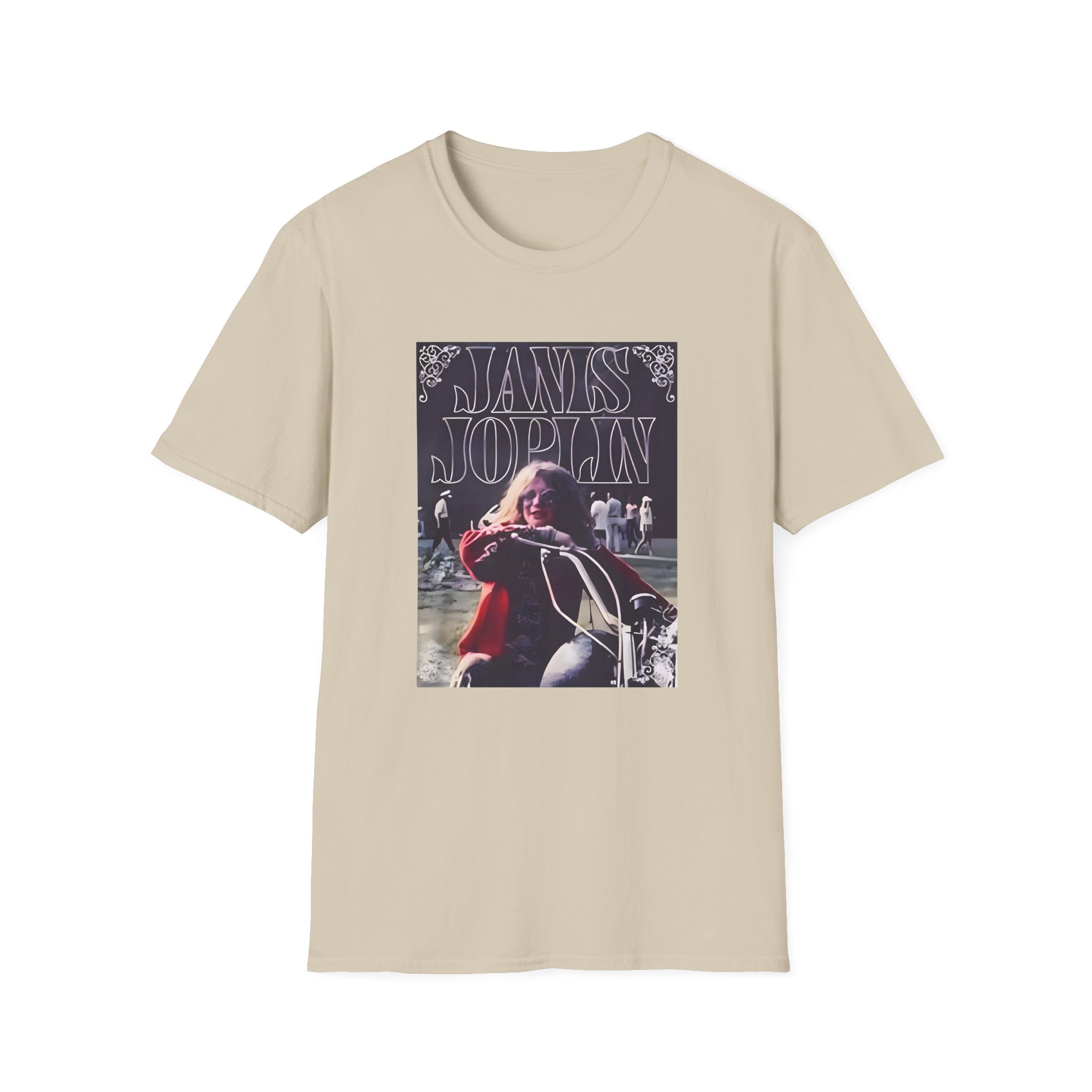 Janis Joplin Greatest Hits Motorcycle Cover Unisex Softstyle T-Shirt - Image 5