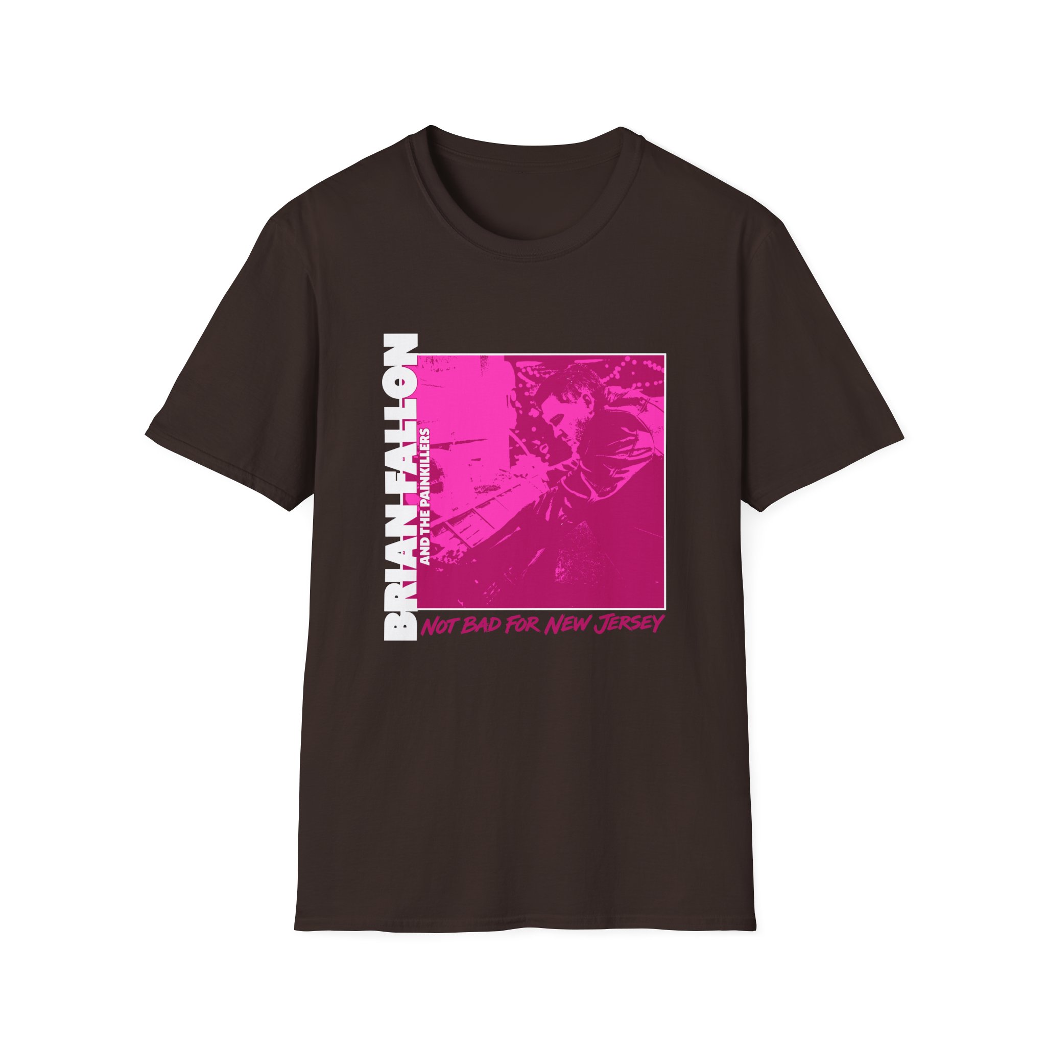 Brian Fallon Not Bad Pink Graphic Unisex Softstyle T-shirt - Image 3