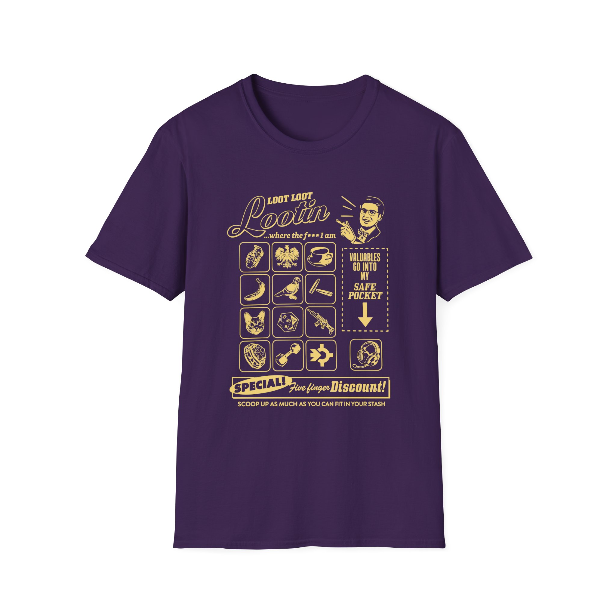 Shroud Loot Loot Unisex Softstyle T-Shirt - Image 9