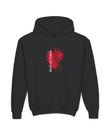 Blue October Splatter Heart Youth Heavy Blend Hooded Sweatshirt