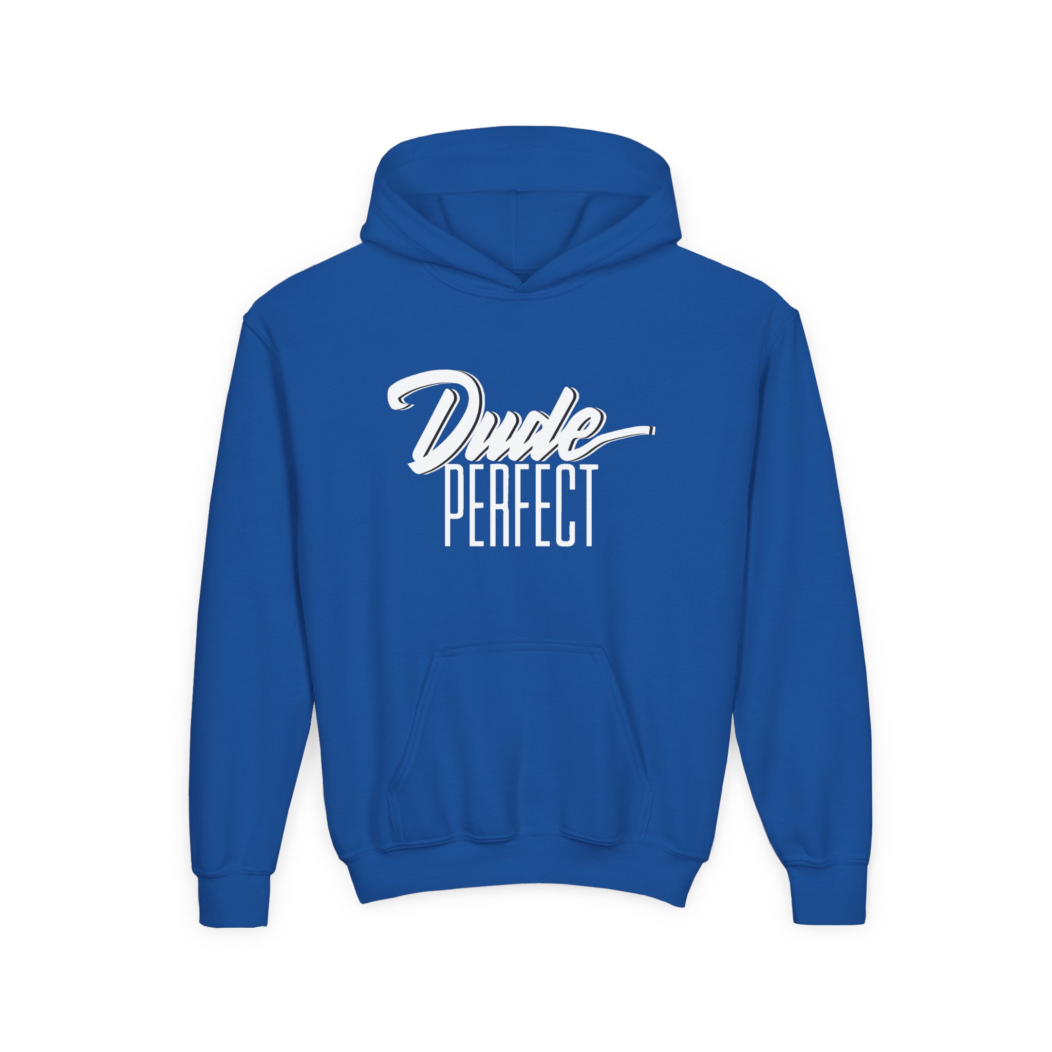 Dude Perfect Dude Script Youth Heavy Blend Hooded Sweatshirt - Image 9