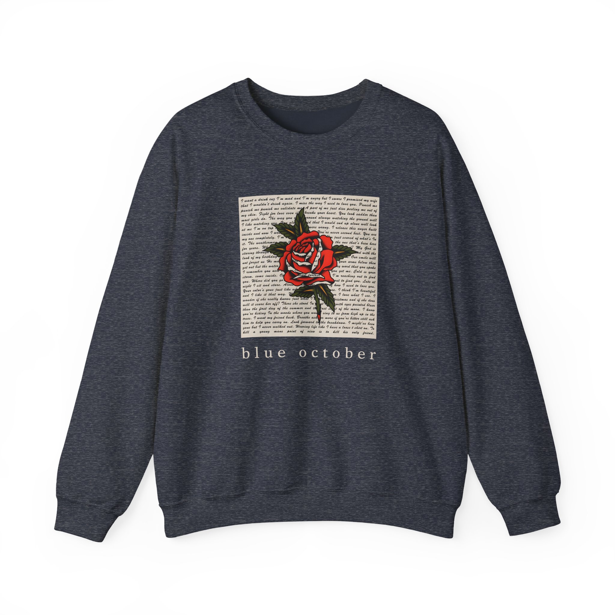 Blue October Rose Lyric Unisex Heavy Blend™ Crewneck Sweatshirt - Image 11