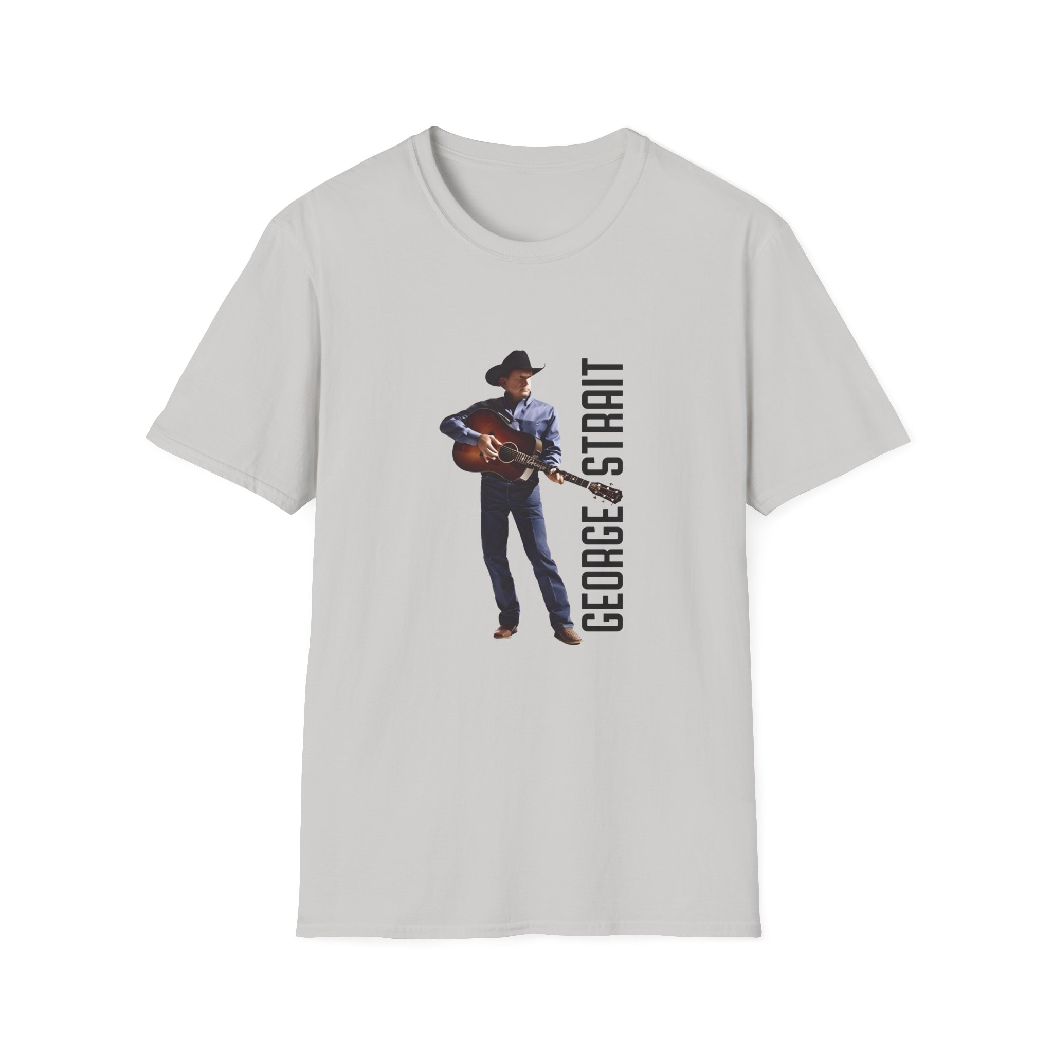 George Strait Heather Denim Silhouette Unisex Softstyle T-Shirt - Image 7