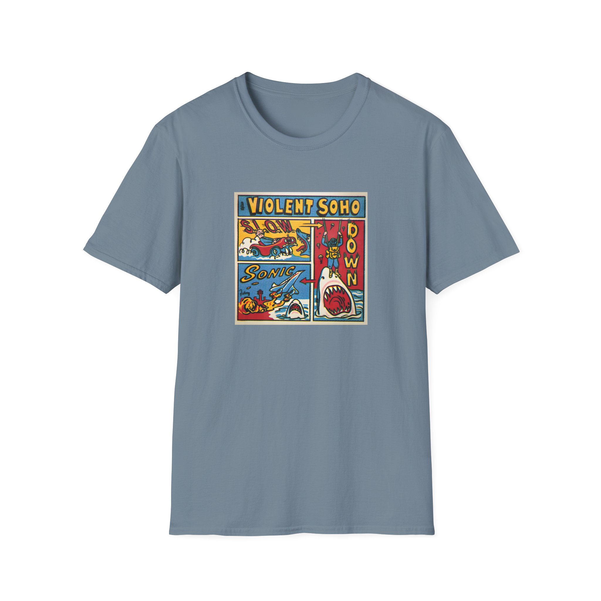 Violent Soho Slow Down Sonic Unisex Softstyle T-Shirt - Image 13