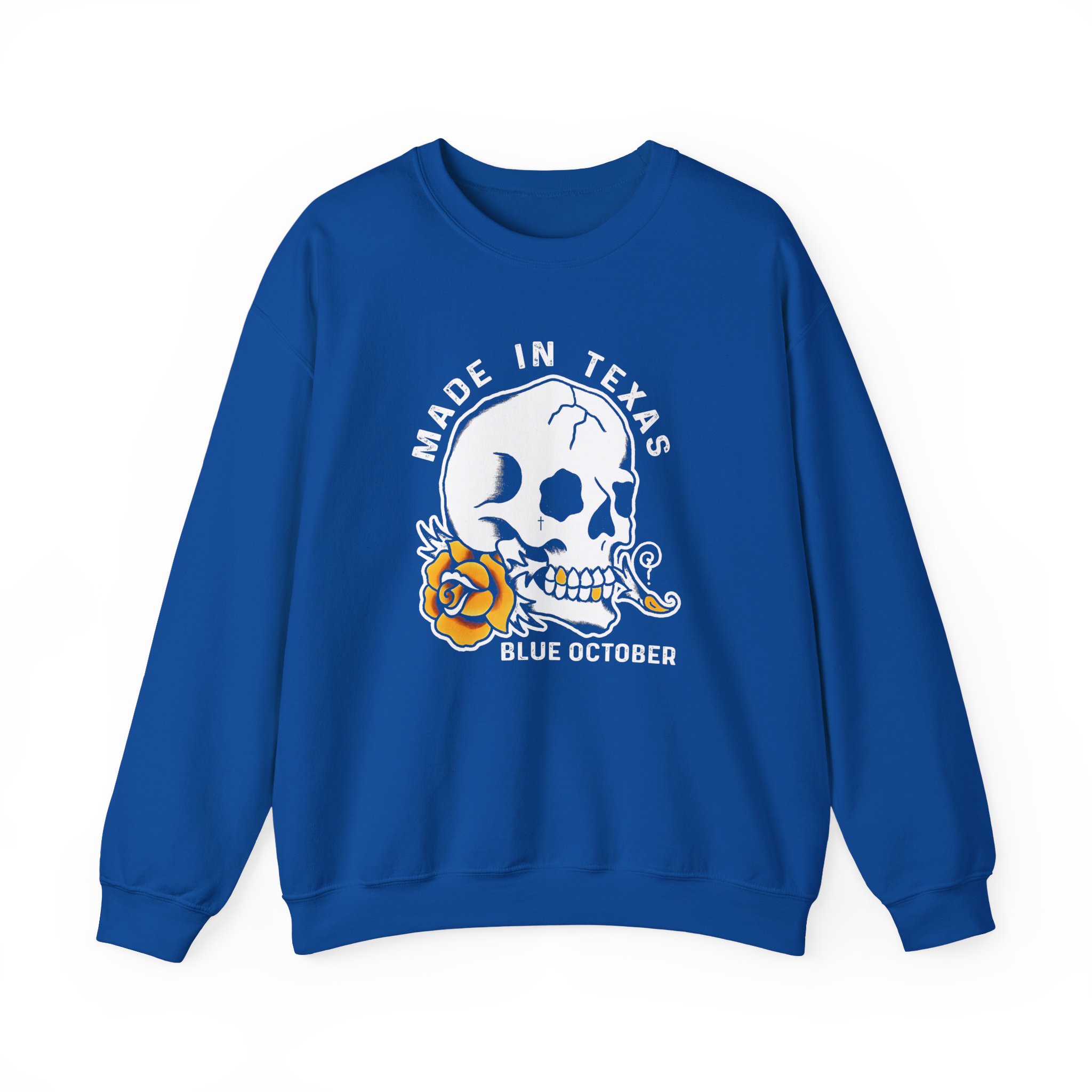 Blue October Skull Rose Unisex Heavy Blend™ Crewneck Sweatshirt - Image 15