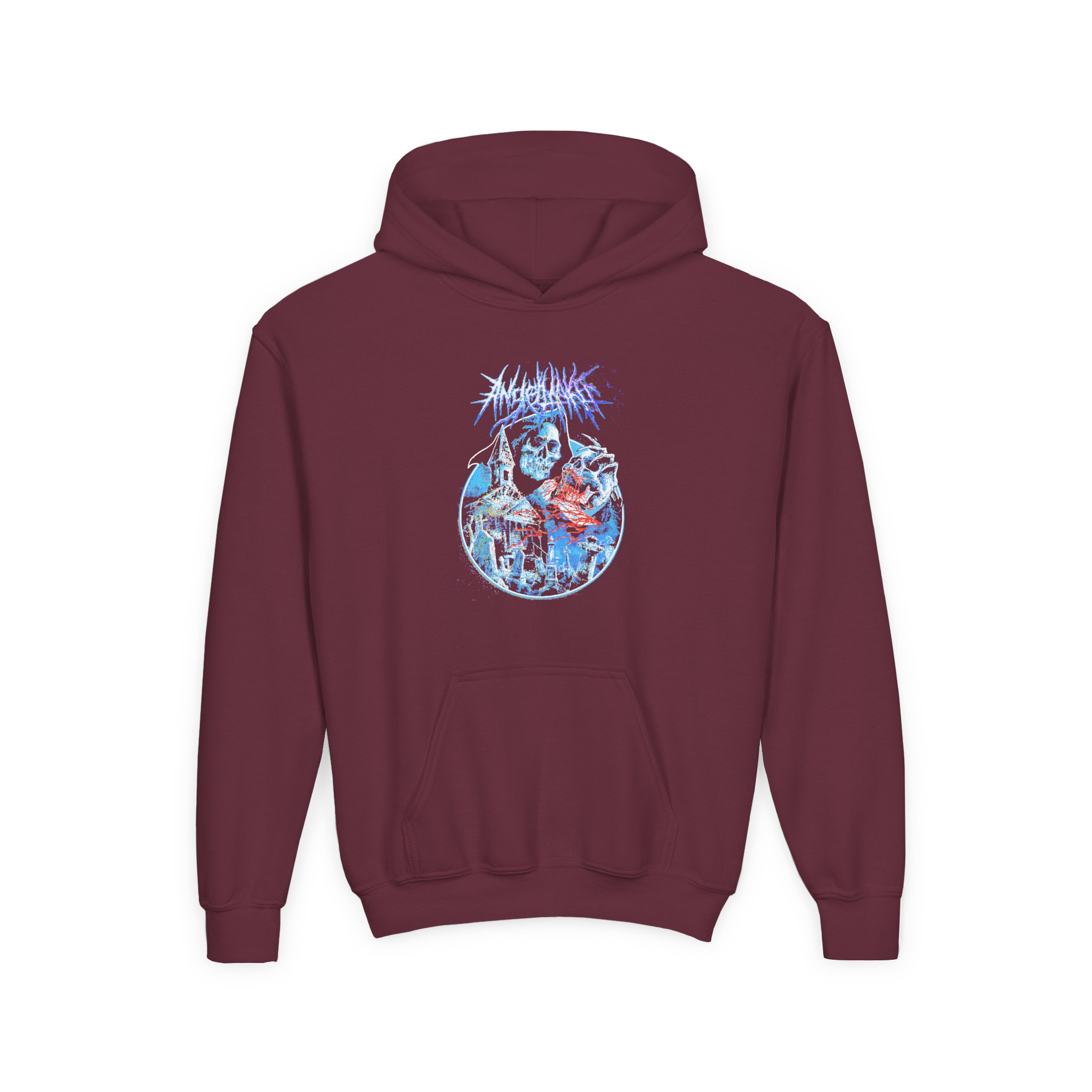 Angelmaker Angel Of Death Youth Heavy Blend Hooded Sweatshirt - Image 3