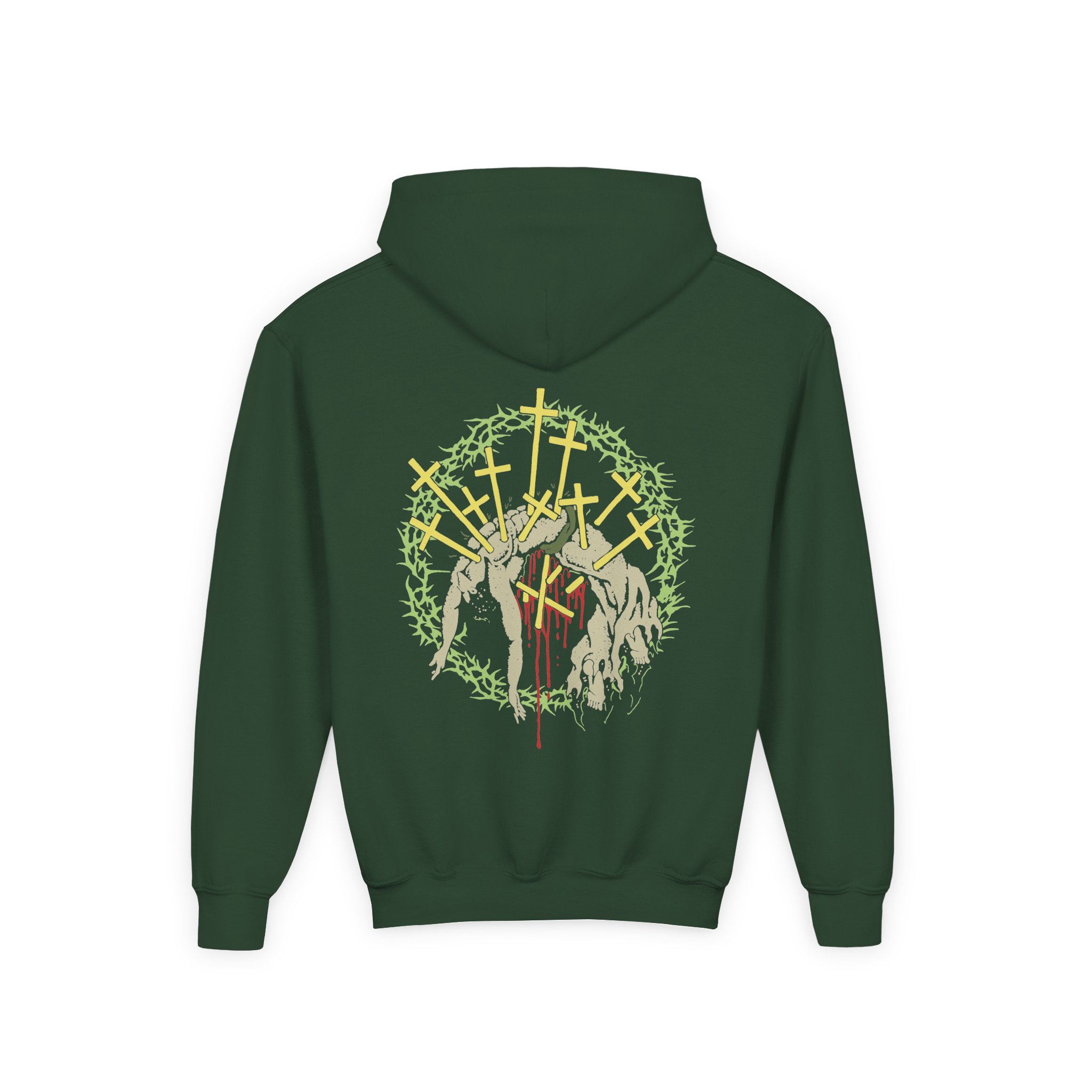 Knocked Loose Crown of Thorns Youth Heavy Blend Hooded Sweatshirt - Image 4