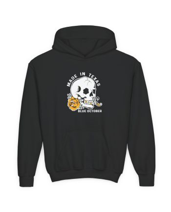 Blue October Skull Rose Youth Heavy Blend Hooded Sweatshirt