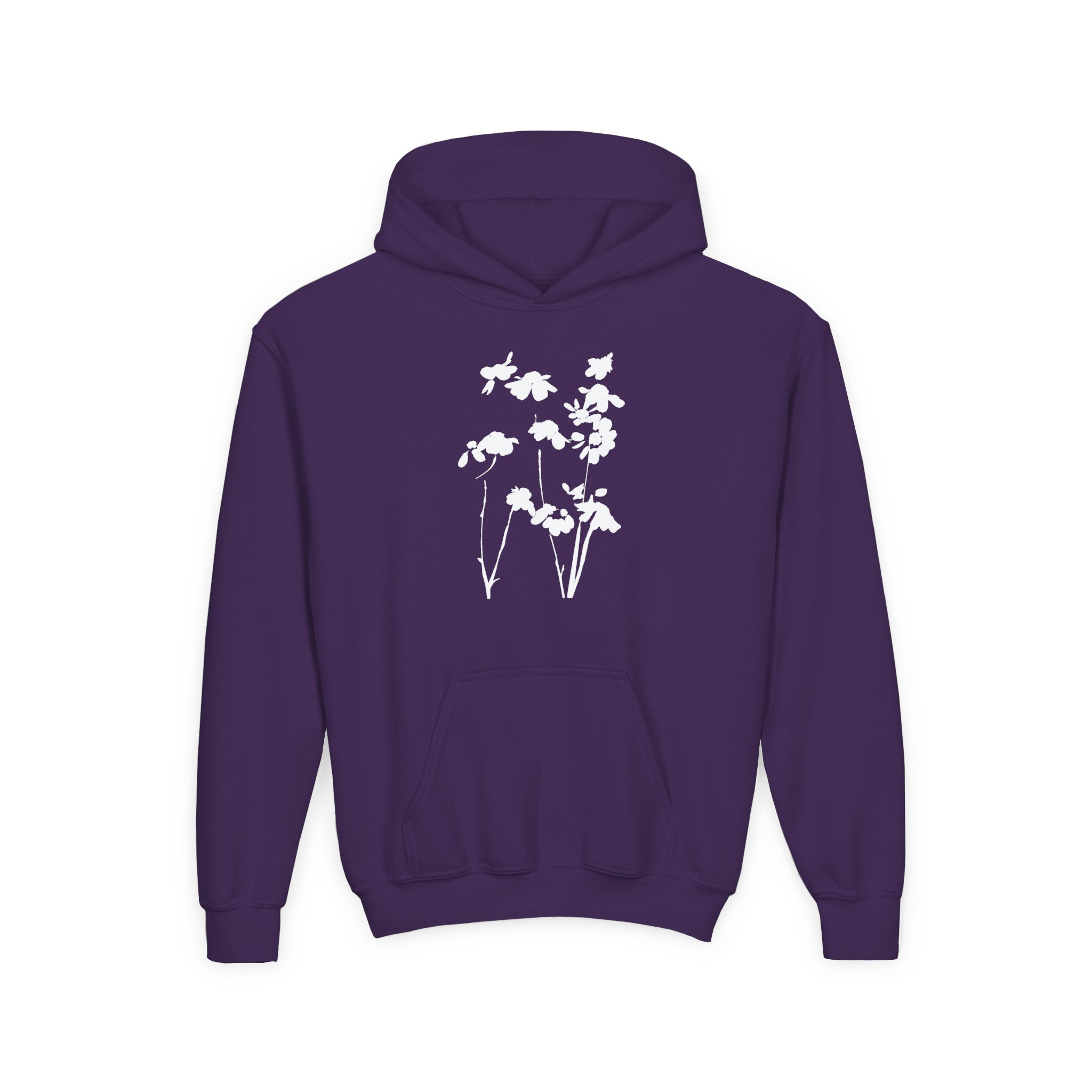 AG petal blurred flowers Youth Heavy Blend Hooded Sweatshirt - Image 11