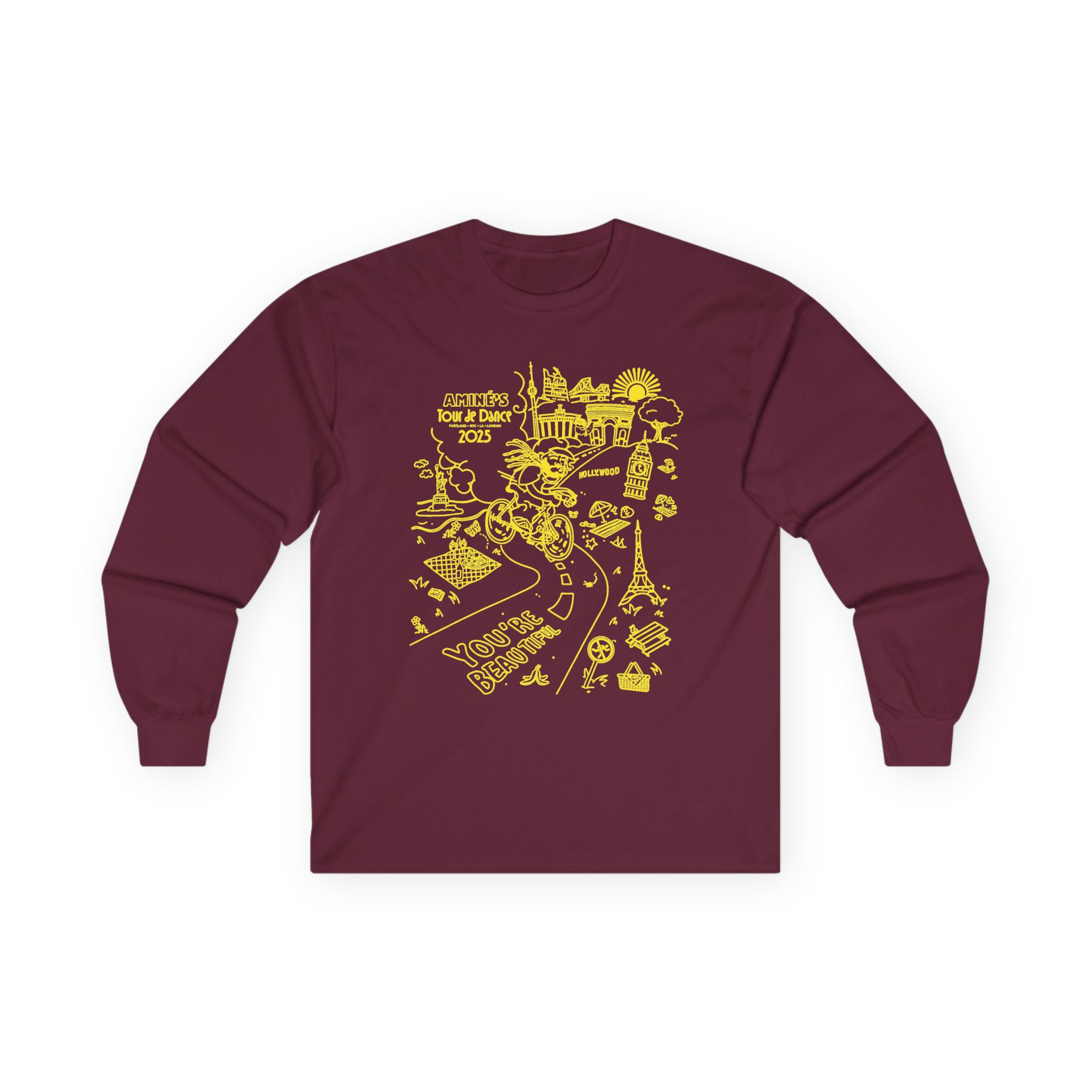 Aminé You're Beautiful Tour Unisex Ultra Cotton Long Sleeve Tee - Image 3