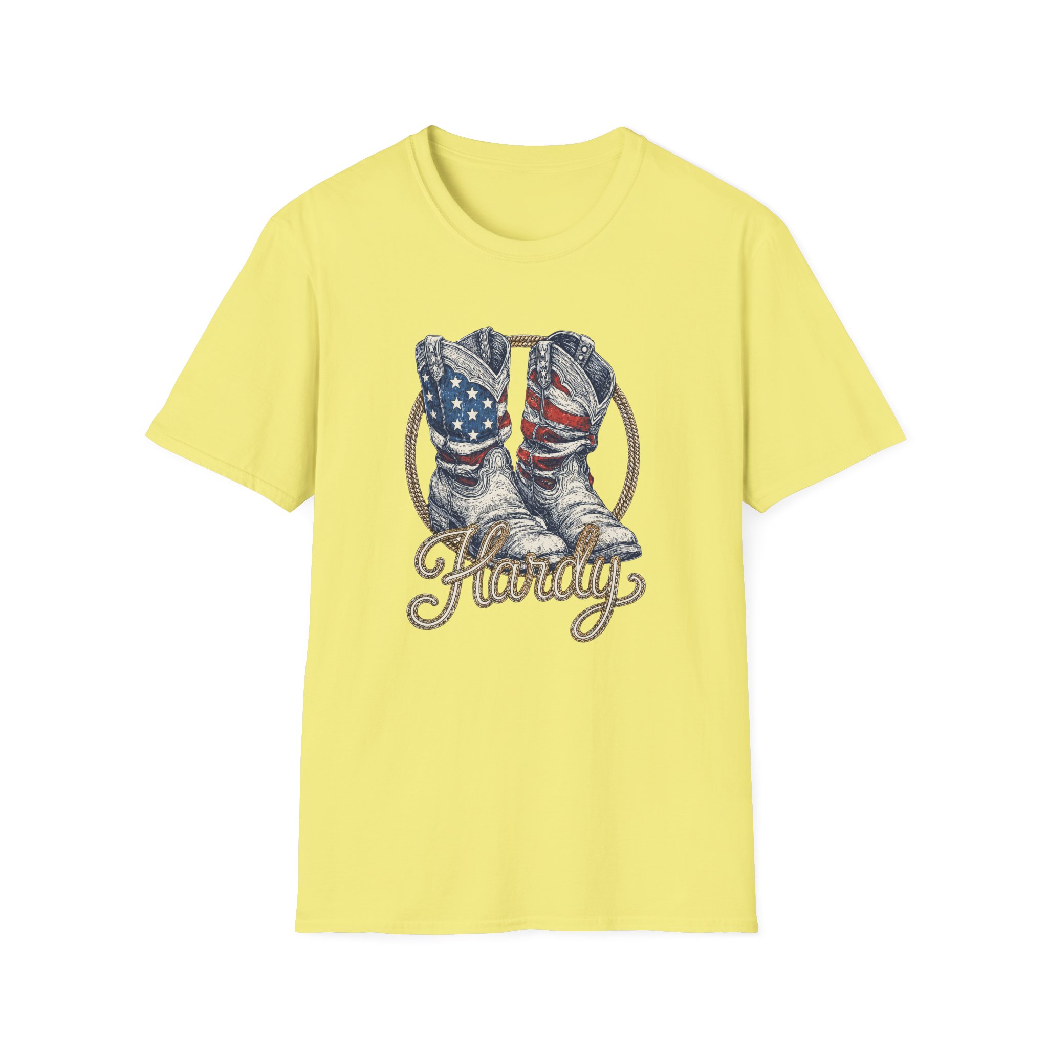 Hd Boots Americana Ringer Unisex Softstyle T-Shirt - Image 11