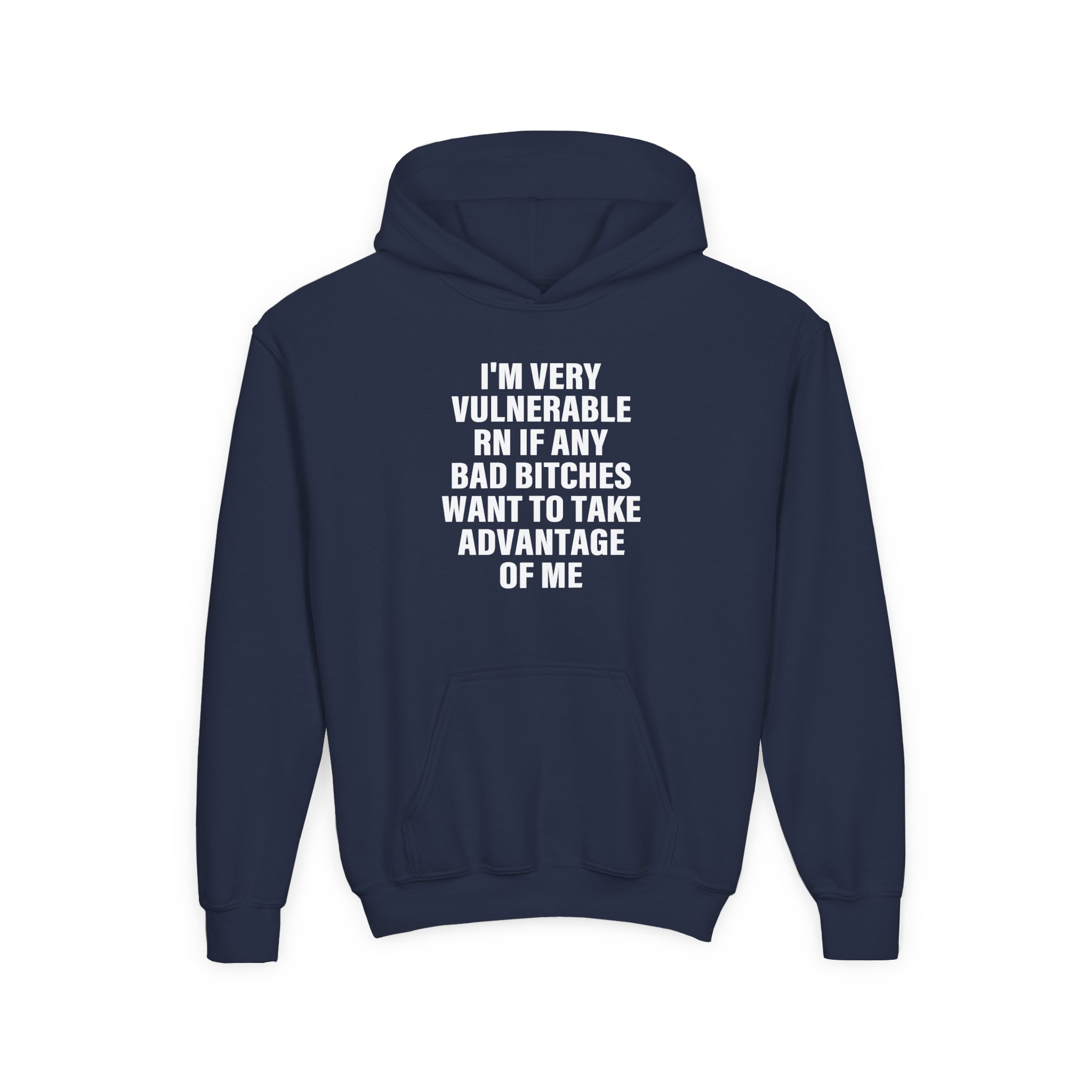 Dom Dolla I'm Very Vulnerable Rn if Any Bad Bitches Want to Take Advantage of Me Youth Heavy Blend Hooded Sweatshirt - Image 13