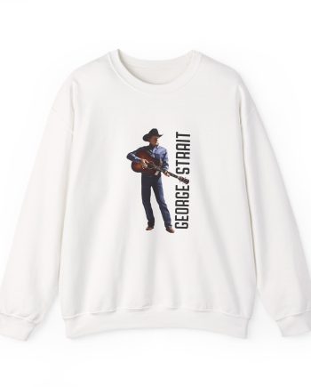 George Strait Heather Denim Silhouette Unisex Heavy Blend™ Crewneck Sweatshirt