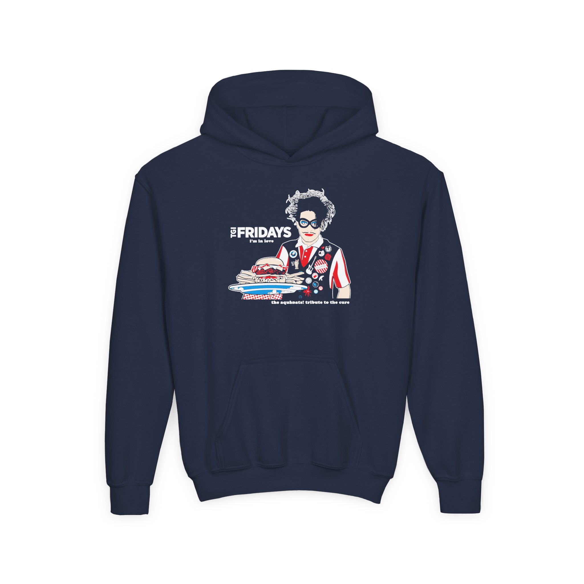 The Aquabats! TGI Fridays I’m In Love Tribute To The Cure Youth Heavy Blend Hooded Sweatshirt - Image 5