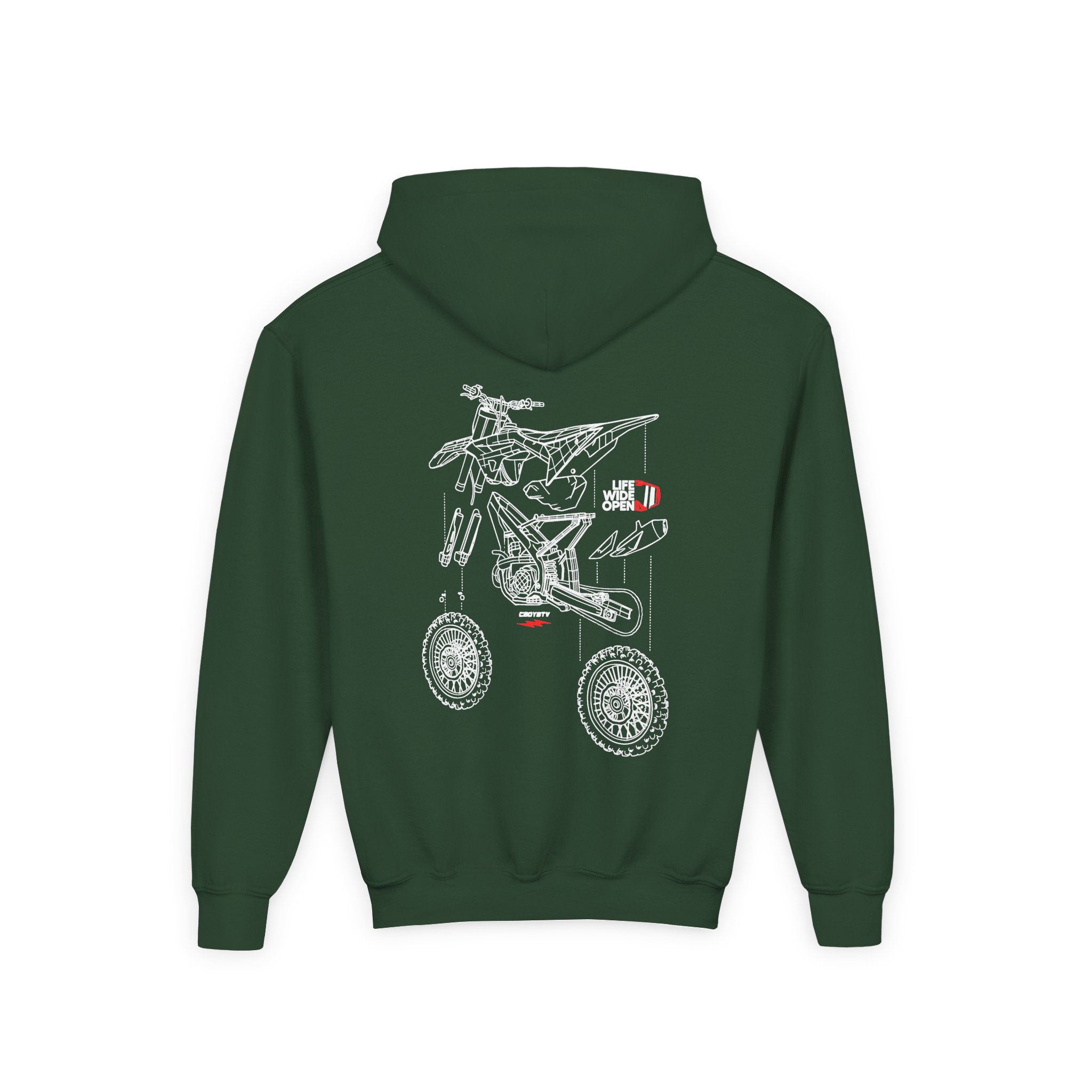 Cboystv Dirtbike Blowup Youth Heavy Blend Hooded Sweatshirt - Image 6