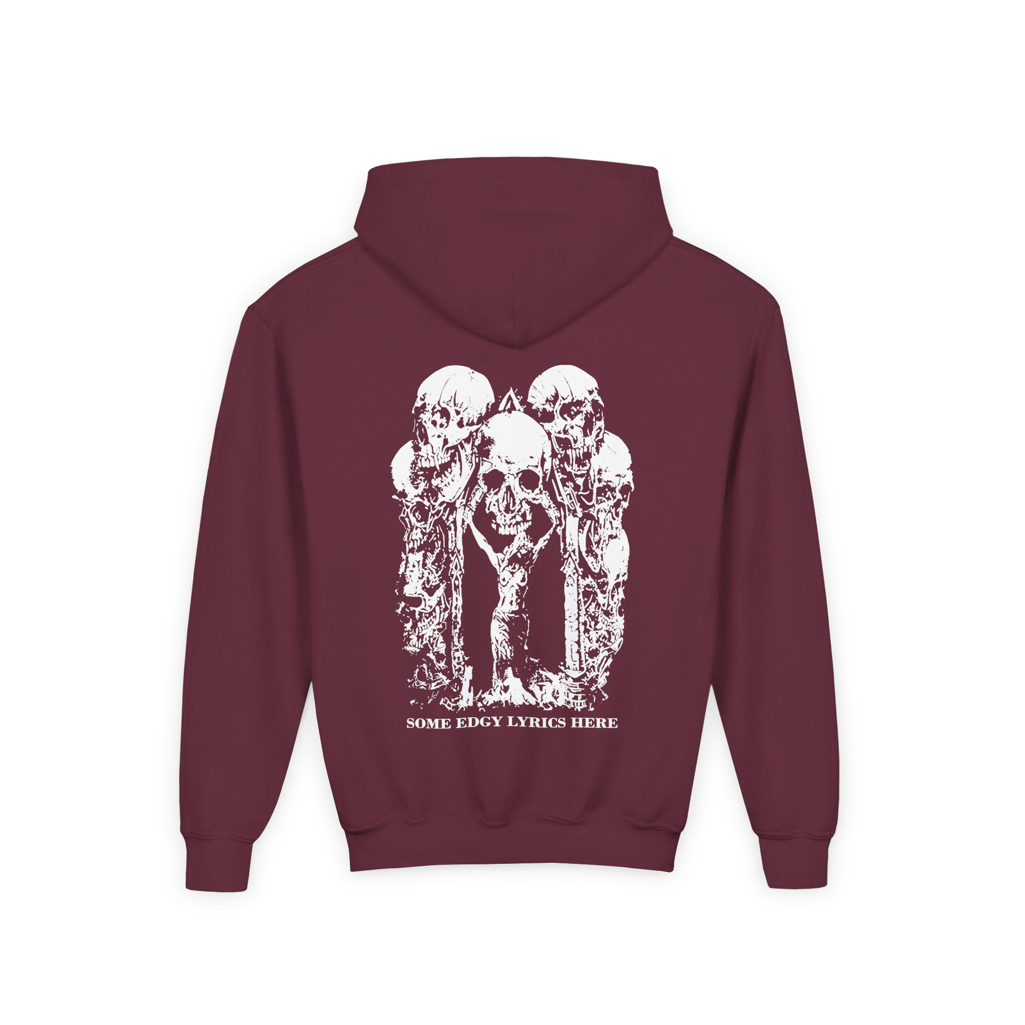 Paleface Swiss Edgy Halloween Youth Heavy Blend Hooded Sweatshirt - Image 4