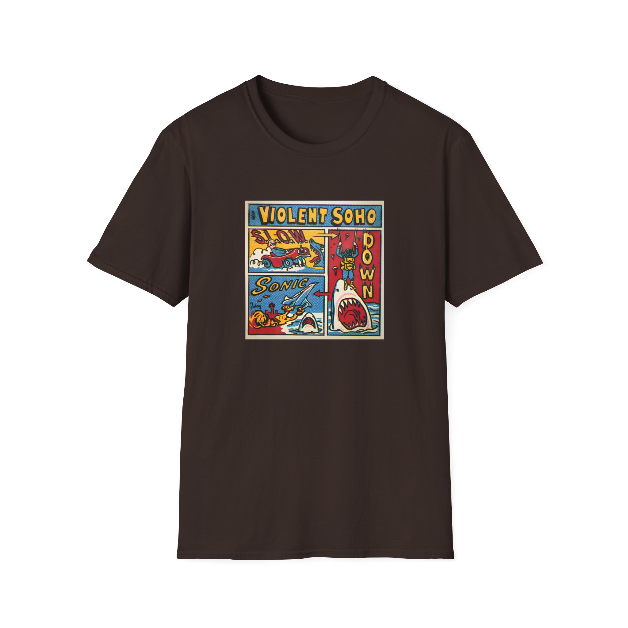Violent Soho Slow Down Sonic Unisex Softstyle T-Shirt - Image 5