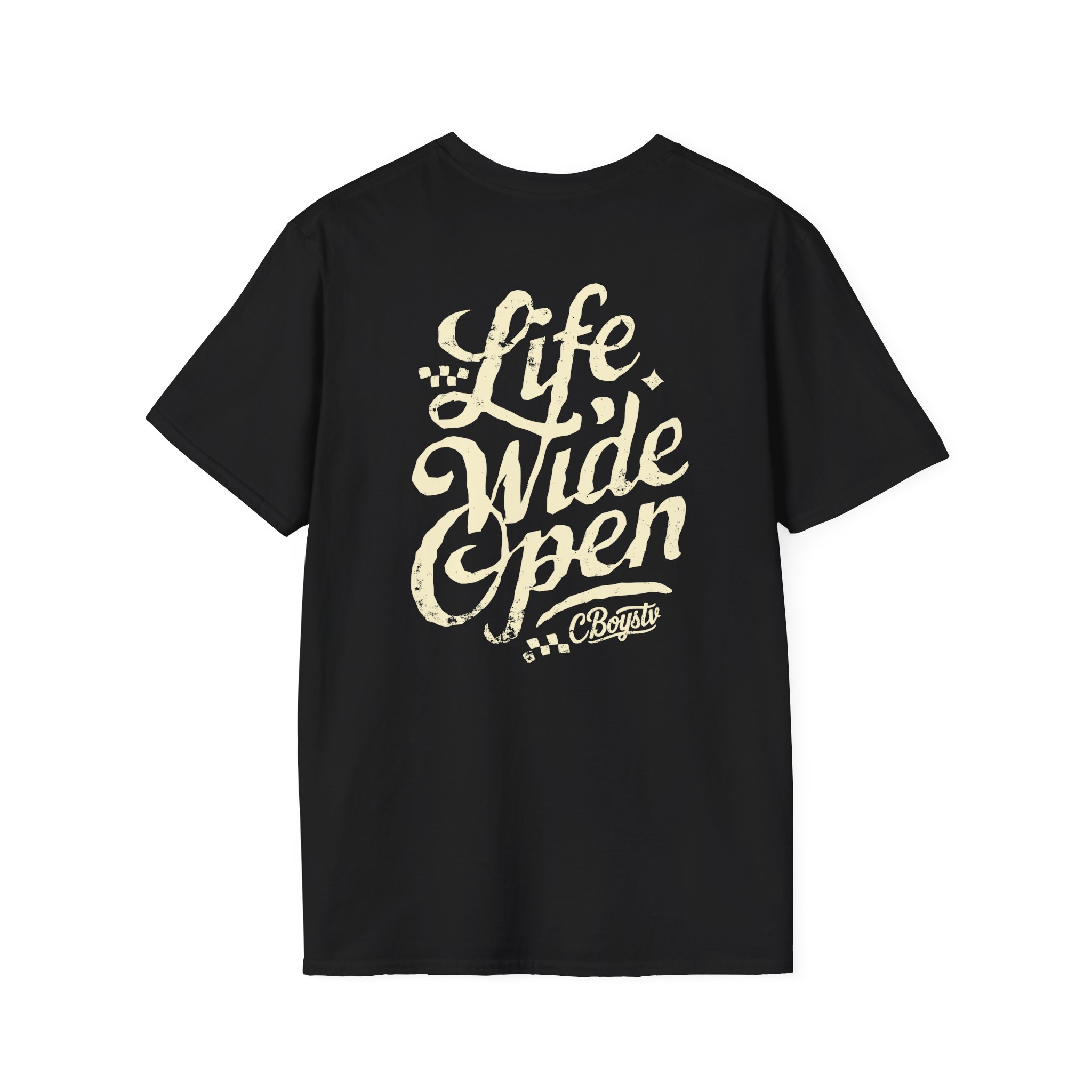 Cboystv Tan Script Unisex Softstyle T-Shirt - Image 2