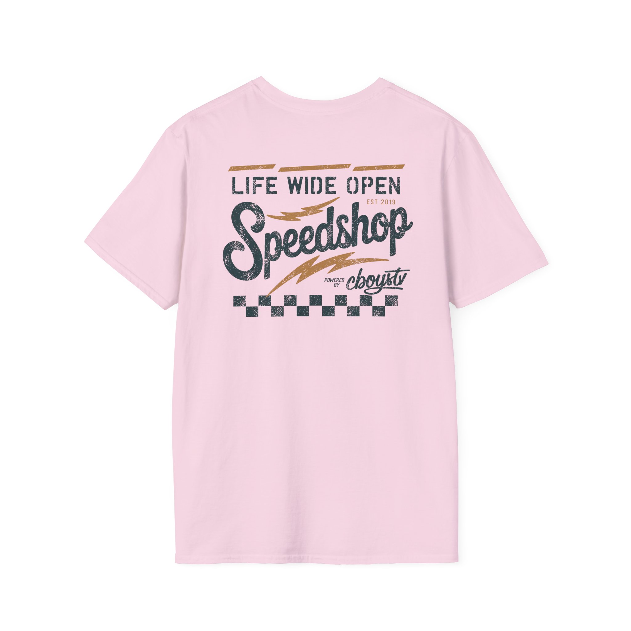 Cboystv Speed Shop Unisex Softstyle T-Shirt - Image 20