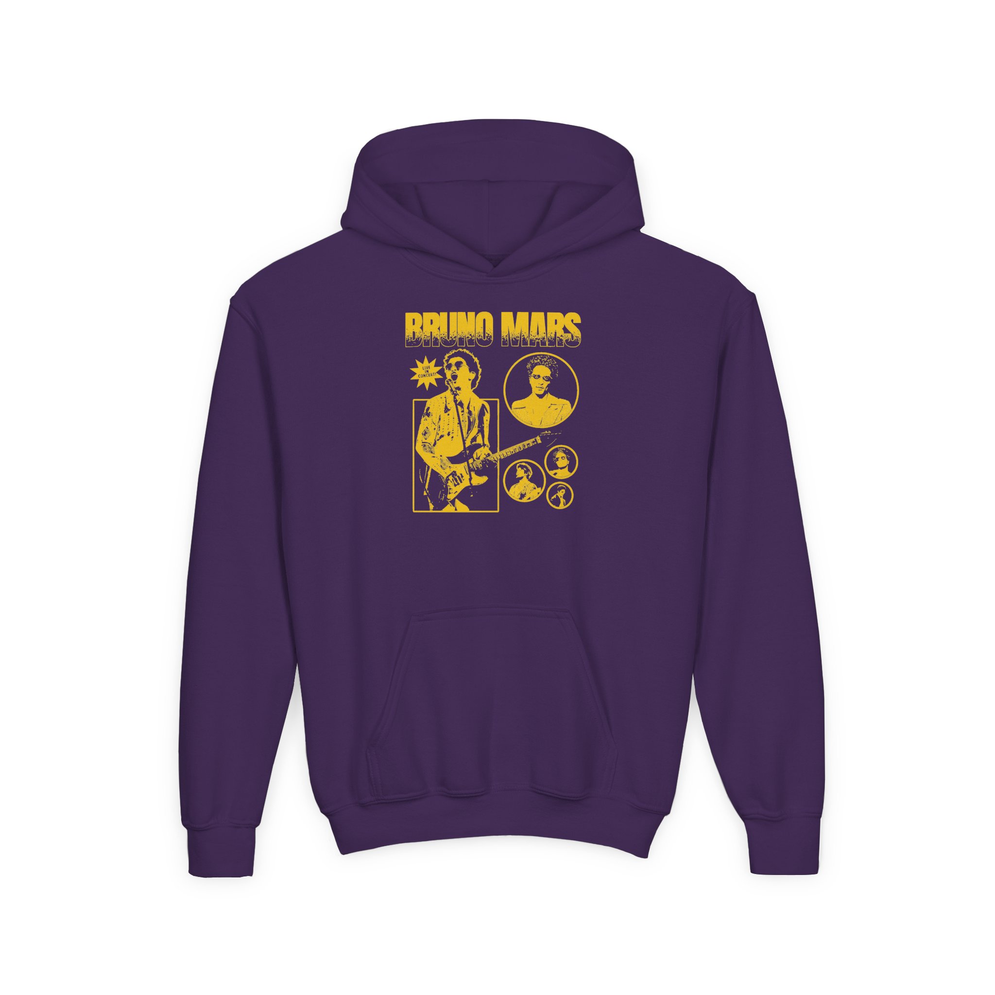 Bruno Mars Youth Heavy Blend Hooded Sweatshirt - Image 9
