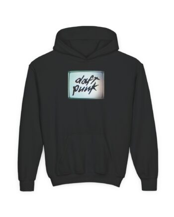 Daft Punk Human After All Black Youth Heavy Blend Hooded Sweatshirt