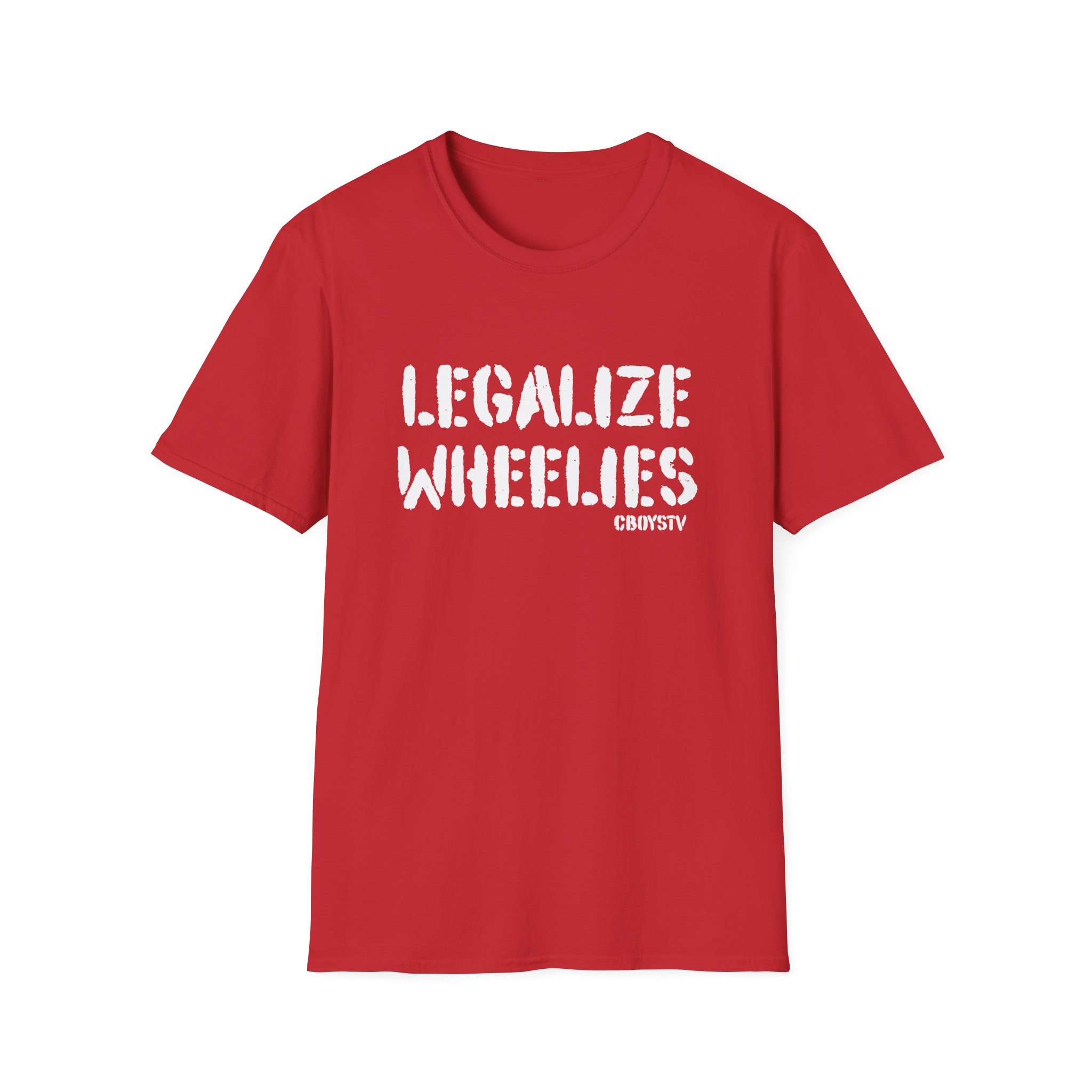Cboystv Legalize Wheelies Unisex Softstyle T-Shirt - Image 27