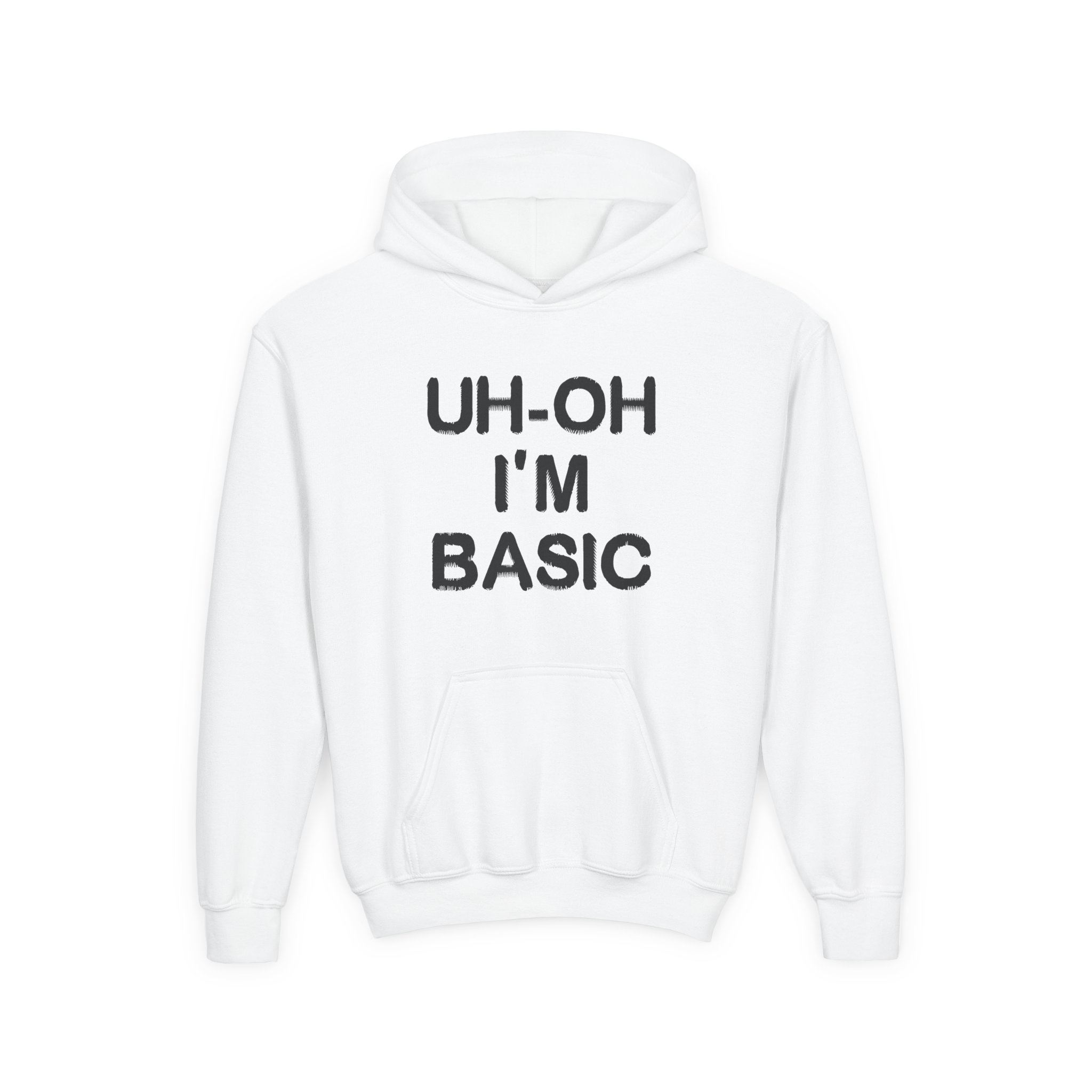 Djo Uh-oh I'm Basic Youth Heavy Blend Hooded Sweatshirt