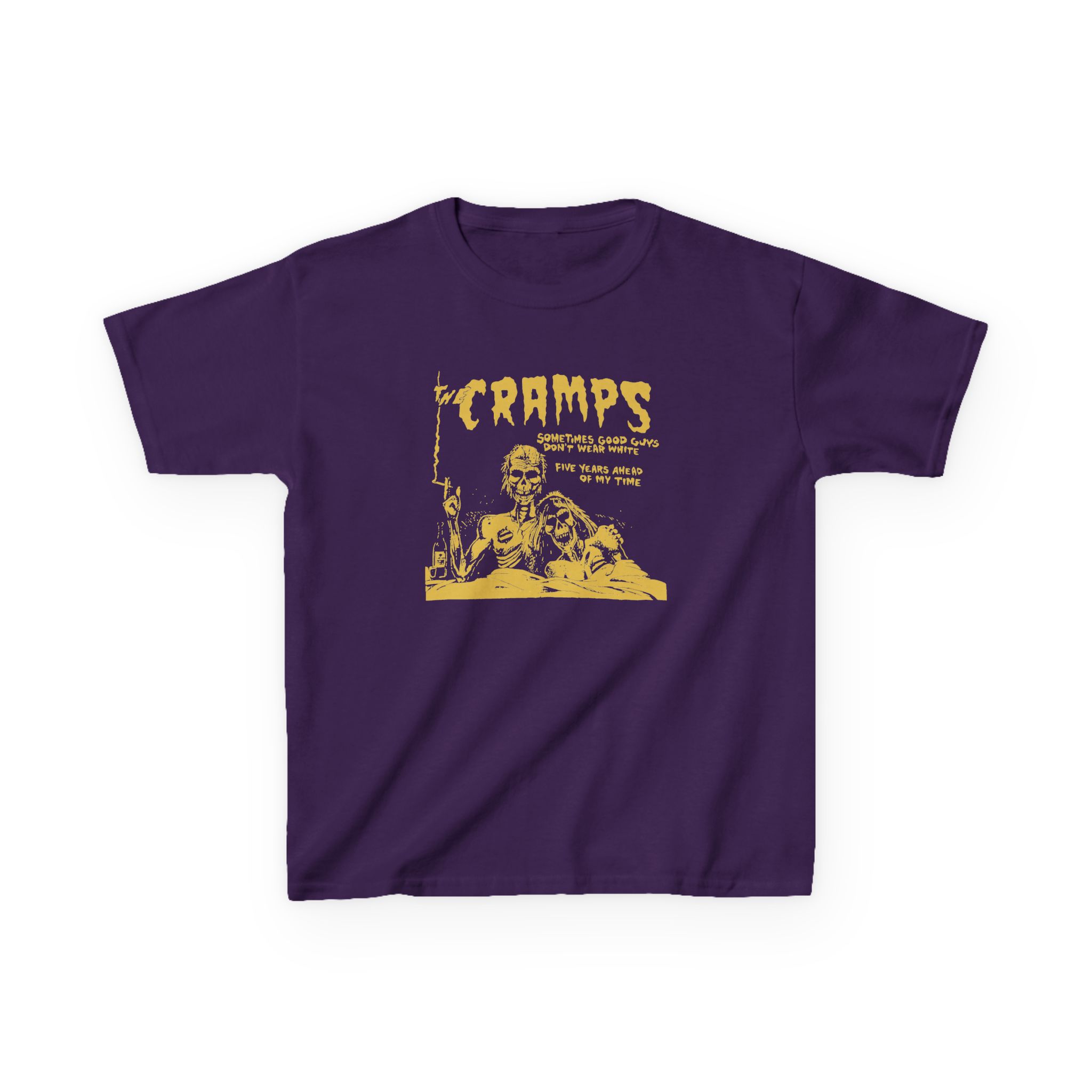 The Cramps Sometimes Good Guys Don’t Wear White Kids Heavy Cotton™ Tee - Image 11