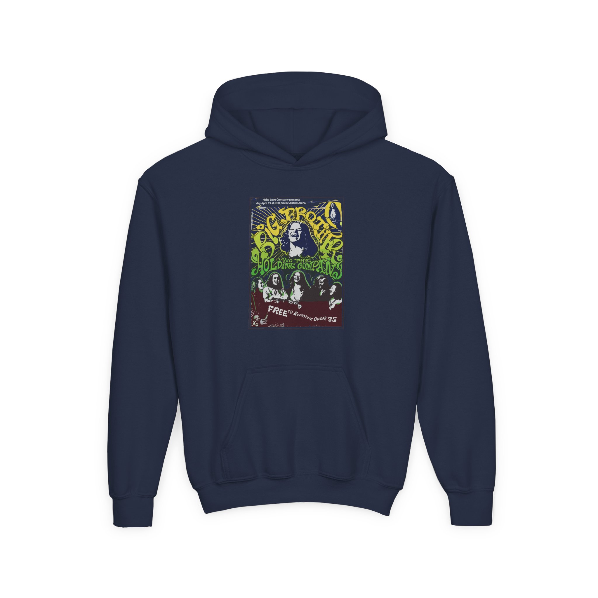Janis Joplin Free to Everyone Youth Heavy Blend Hooded Sweatshirt - Image 3