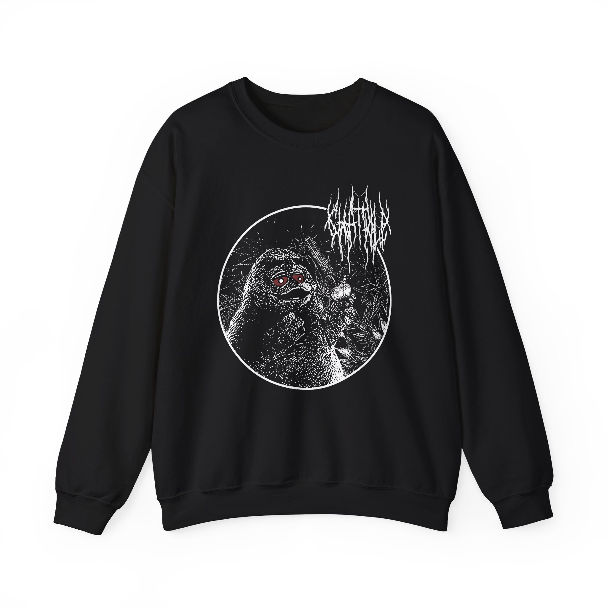 Chat Pile Grim Guy Smoking Weed Unisex Heavy Blend™ Crewneck Sweatshirt