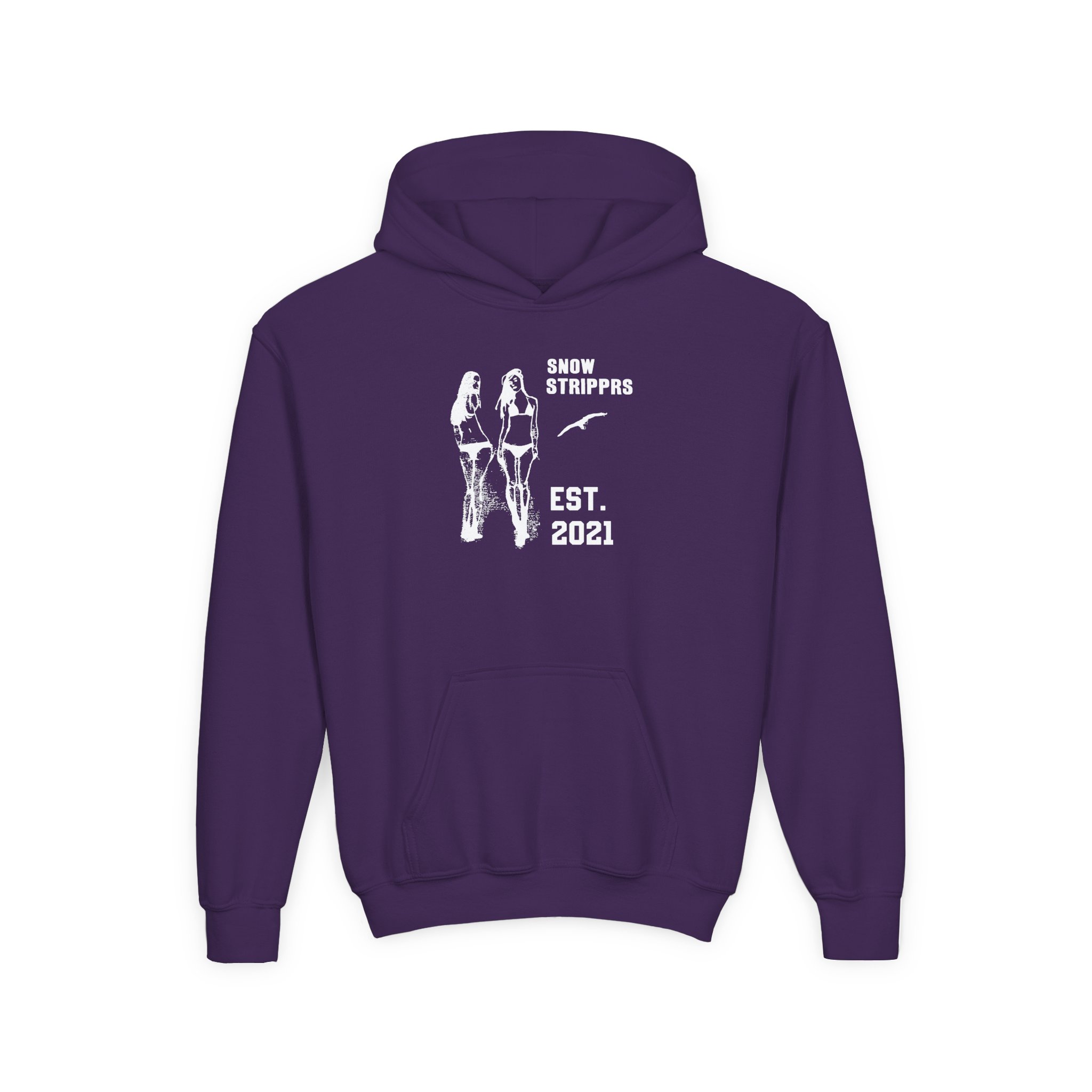 Youth Snow Strippers Heavy Blend Hooded Sweatshirt - Image 5