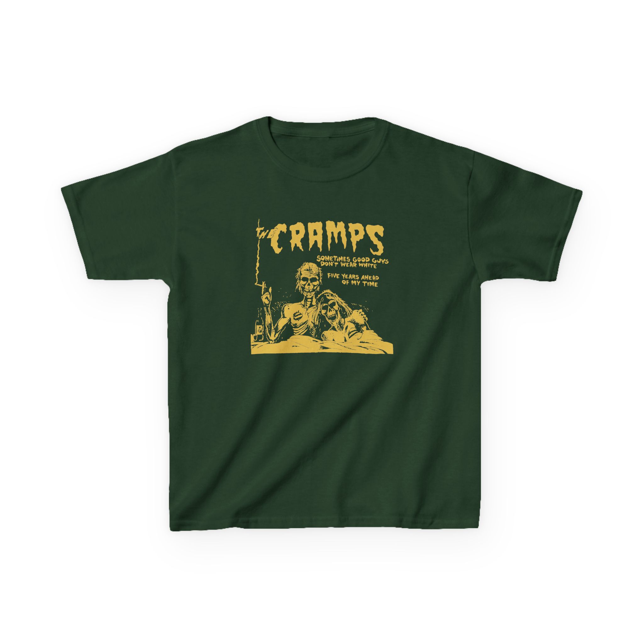 The Cramps Sometimes Good Guys Don’t Wear White Kids Heavy Cotton™ Tee - Image 5