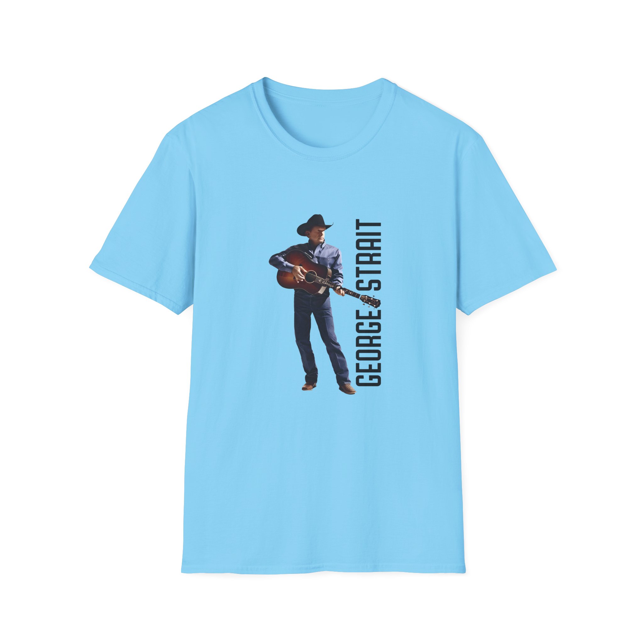 George Strait Heather Denim Silhouette Unisex Softstyle T-Shirt - Image 19