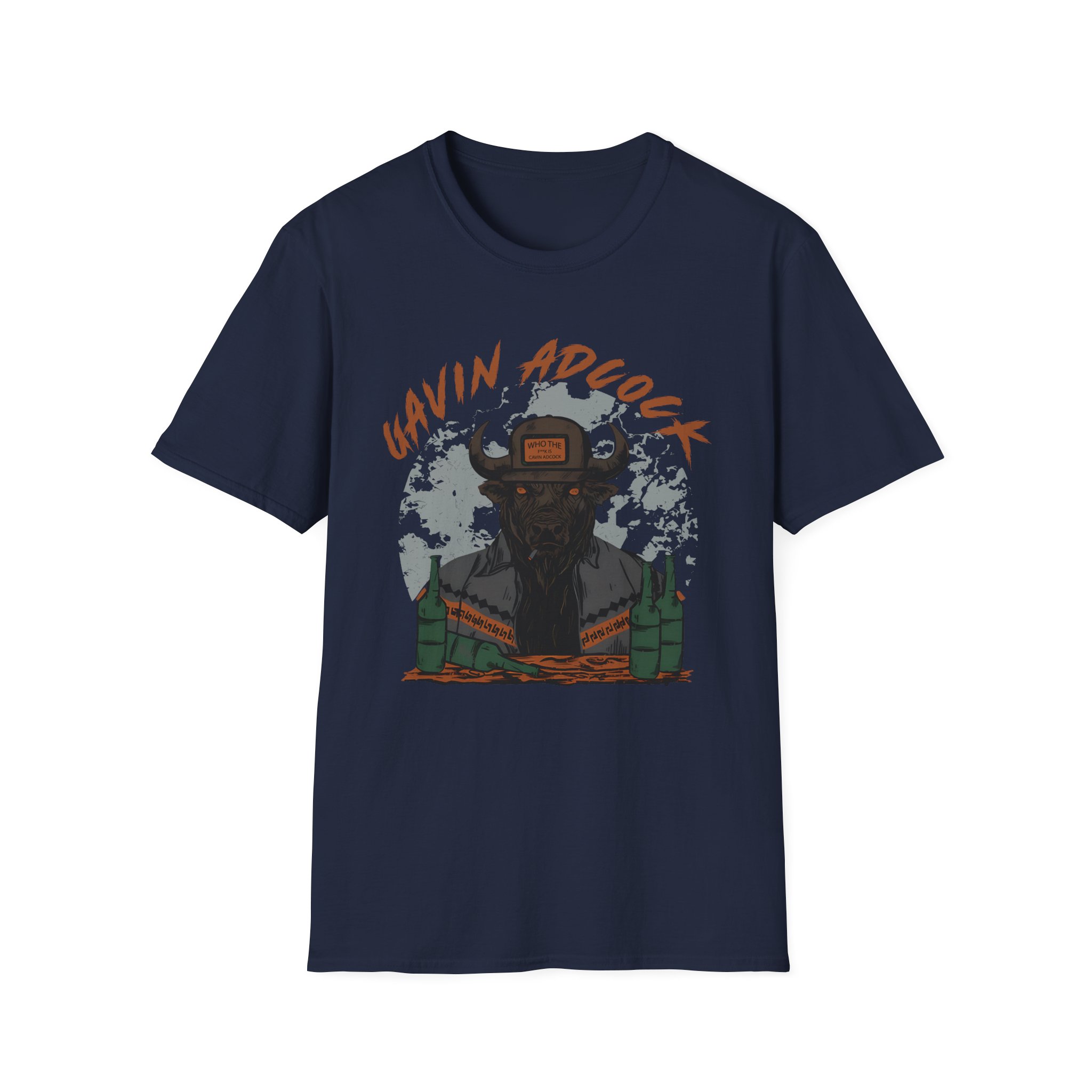Gavin Adcock Graphite Bull Unisex Softstyle T-Shirt - Image 11