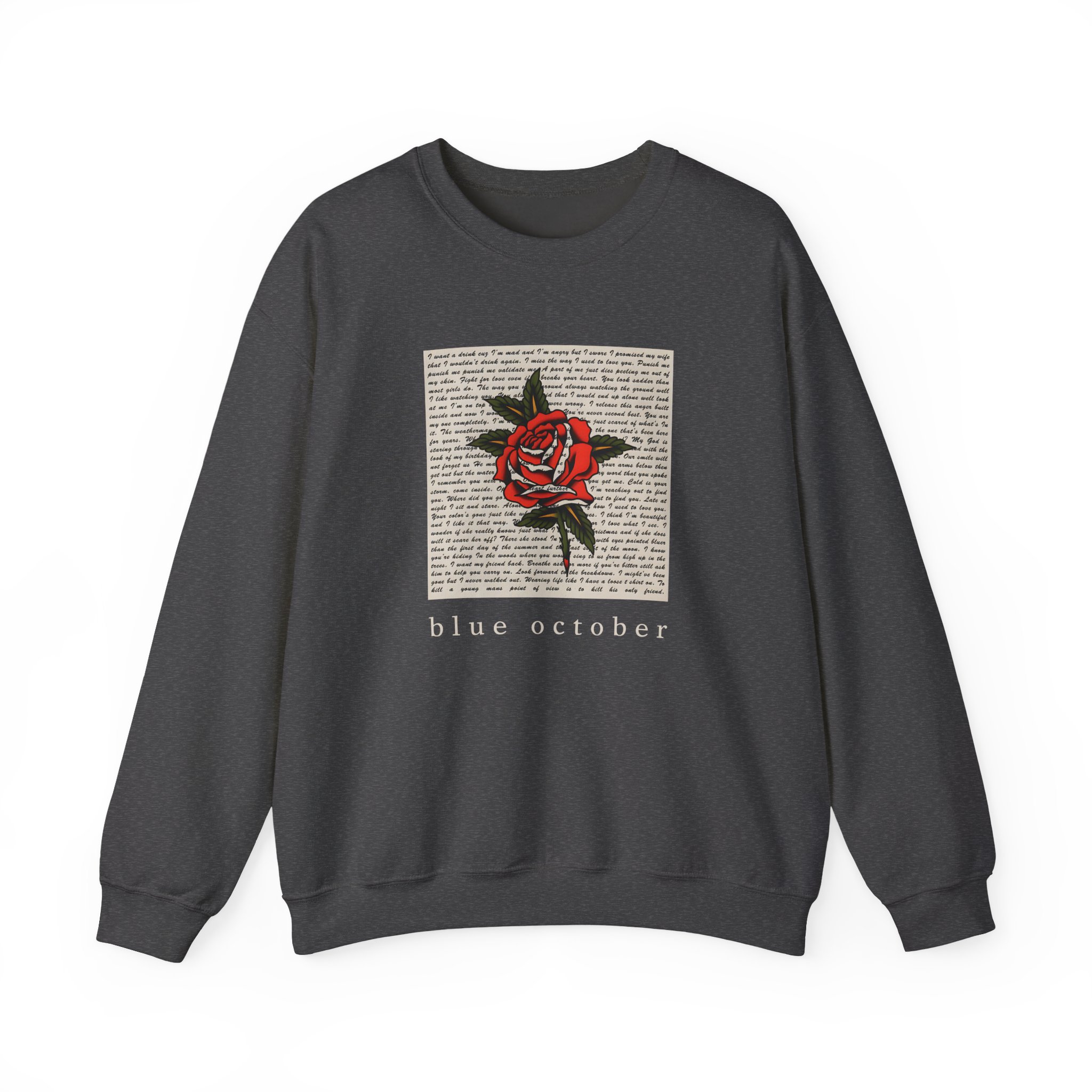 Blue October Rose Lyric Unisex Heavy Blend™ Crewneck Sweatshirt - Image 9