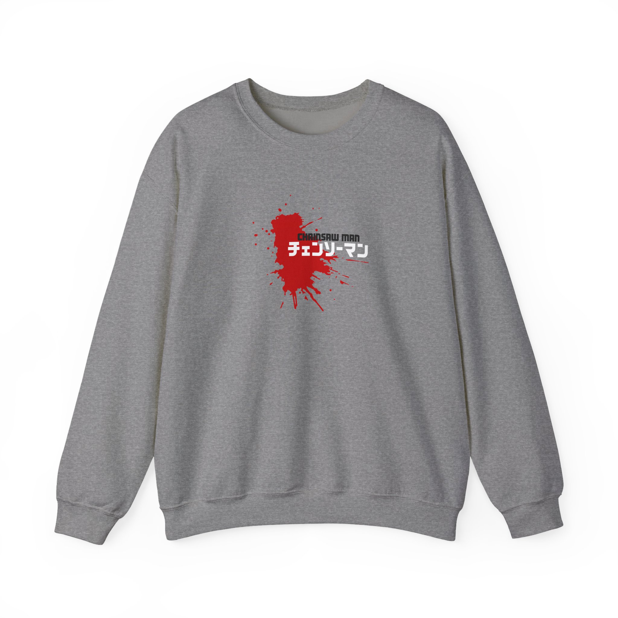 Chainsaw Man Power Grey Melange Unisex Heavy Blend™ Crewneck Sweatshirt - Image 5
