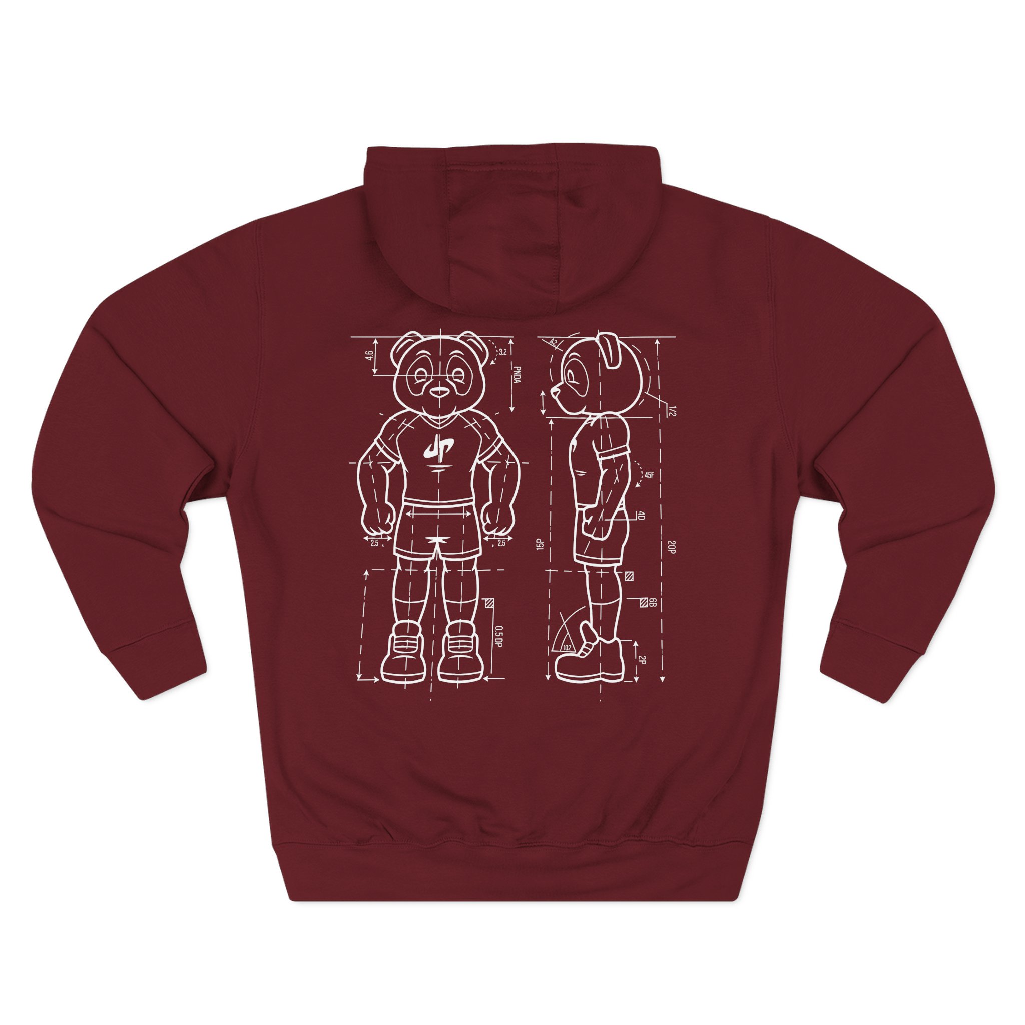 Dude Perfect Blueprint Panda Three-Panel Fleece Hoodie - Image 16
