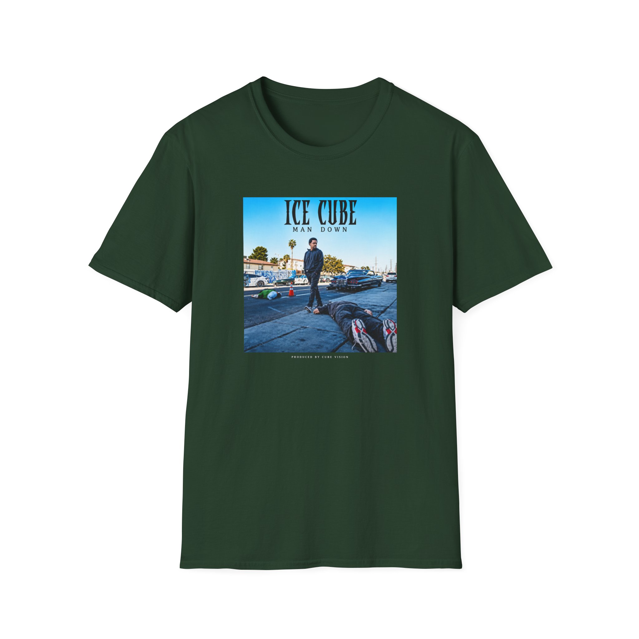 Ice Cube Man Down Street Unisex Softstyle T-Shirt - Image 5